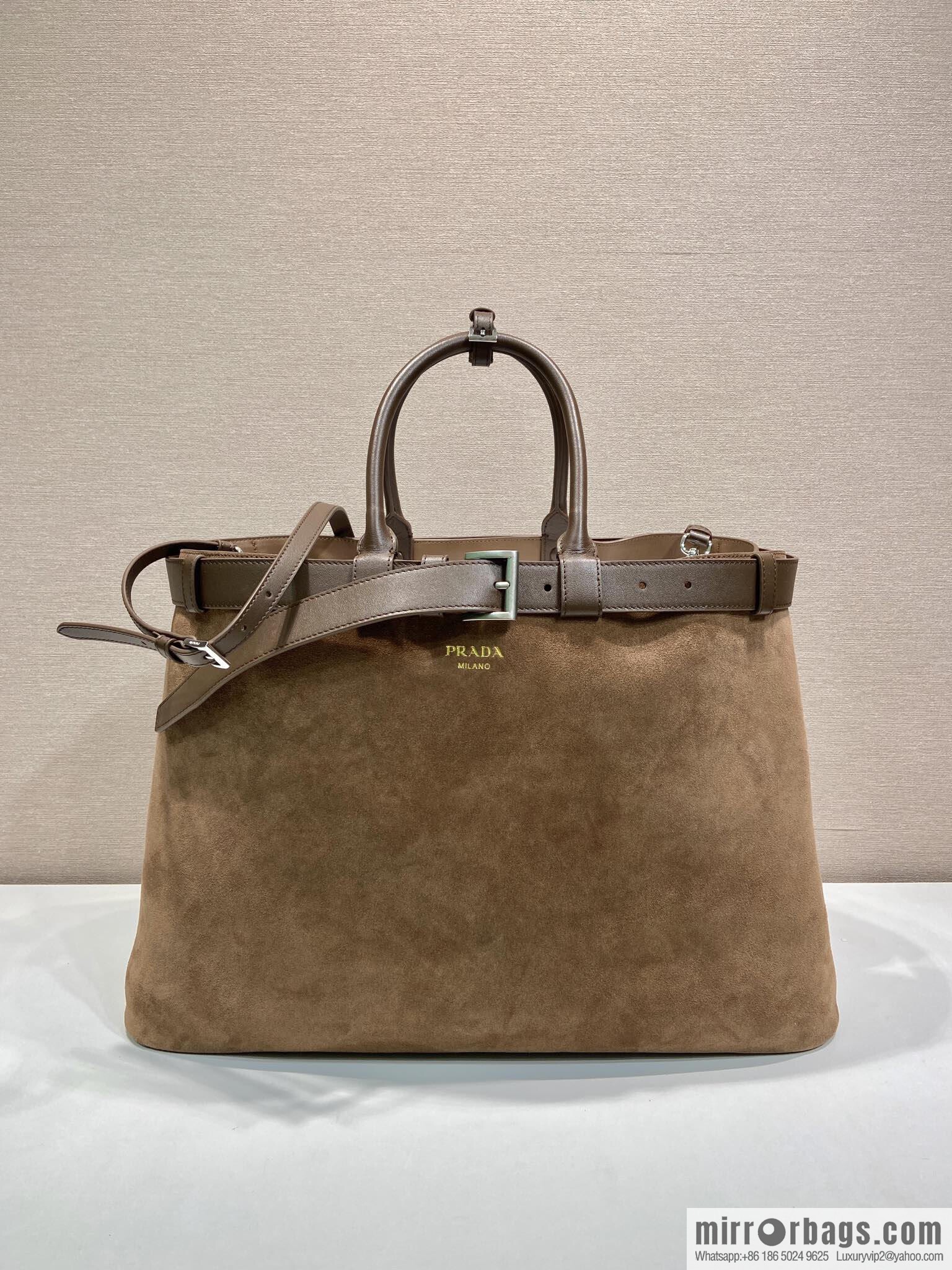 PRADA new men's bag 1BG126 extra large suede