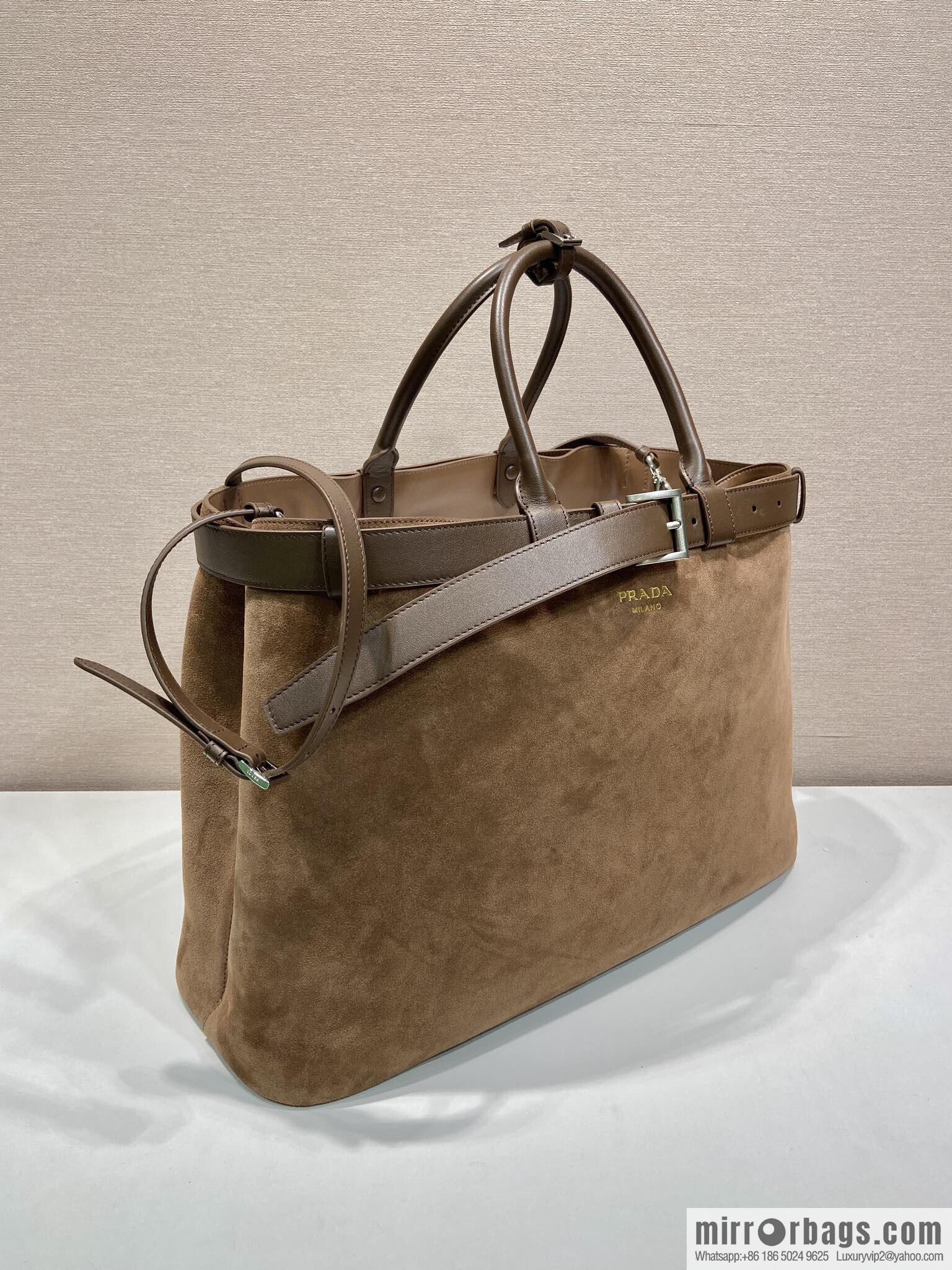 PRADA new men's bag 1BG126 extra large suede