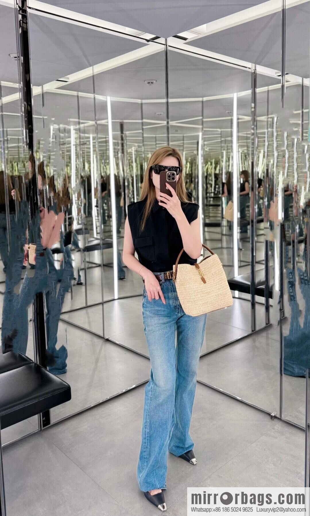 YSL woven bucket bag _ 773991 natural color