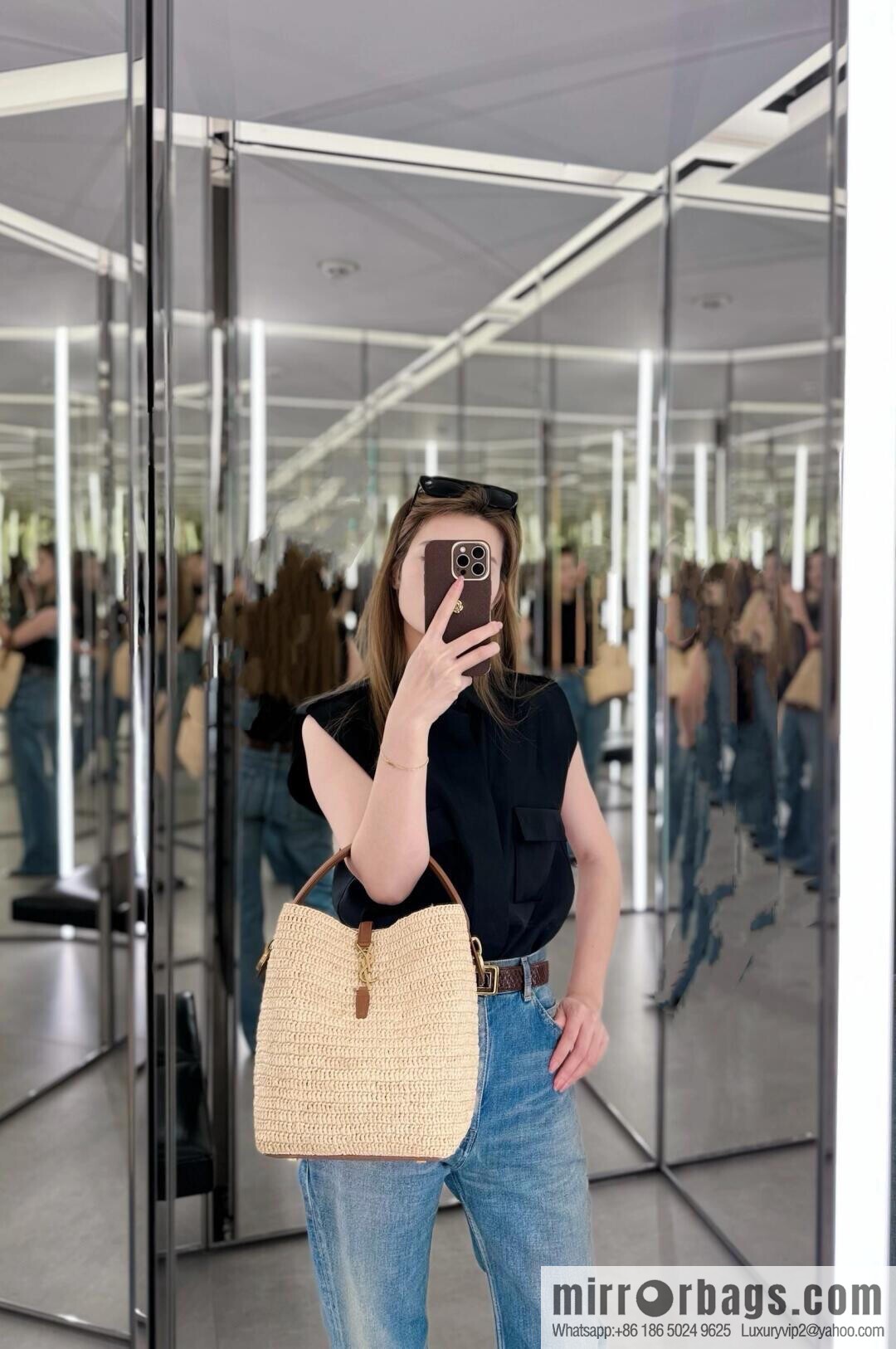 YSL woven bucket bag _ 773991 natural color