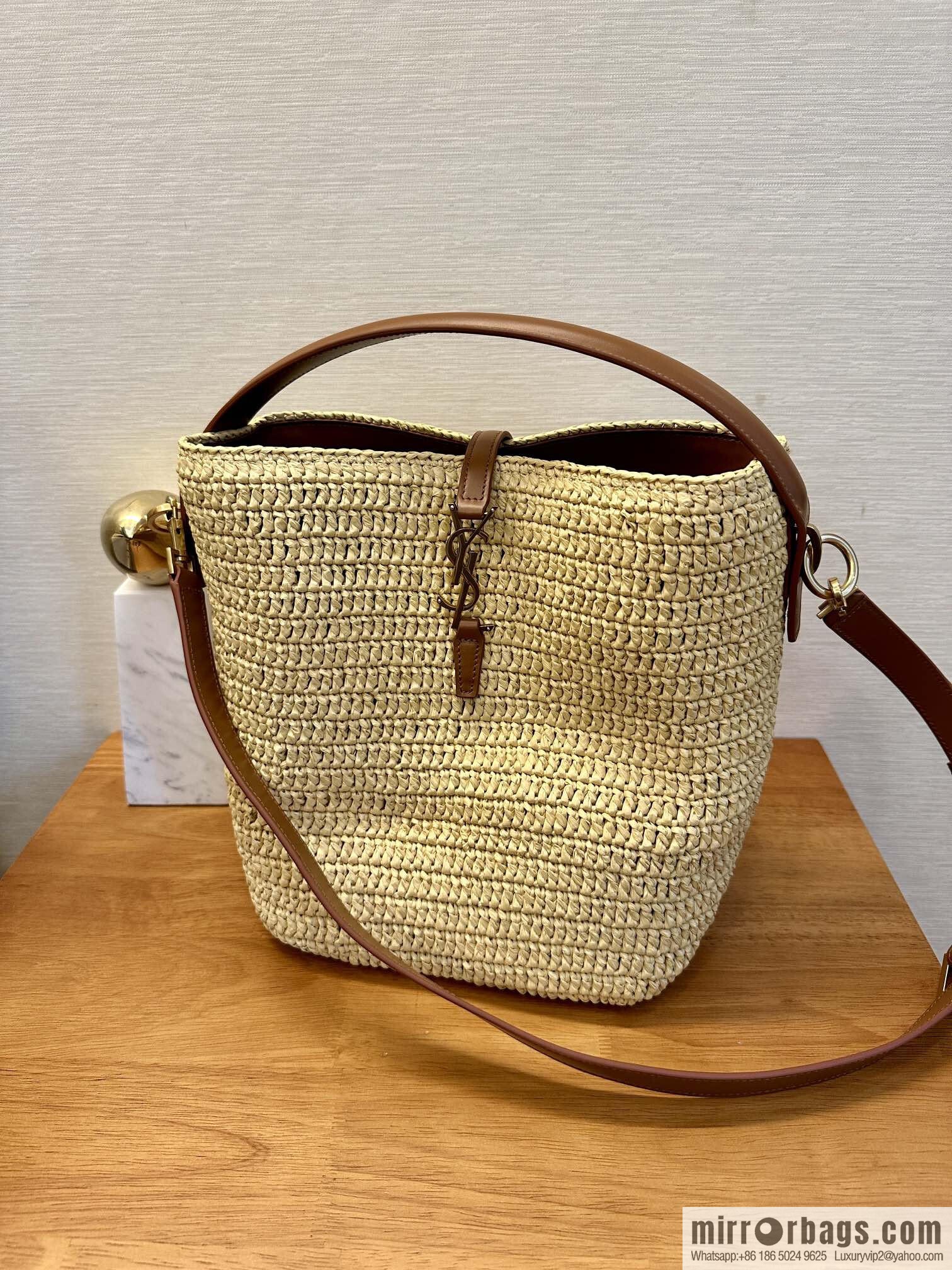 YSL woven bucket bag _ 773991 natural color