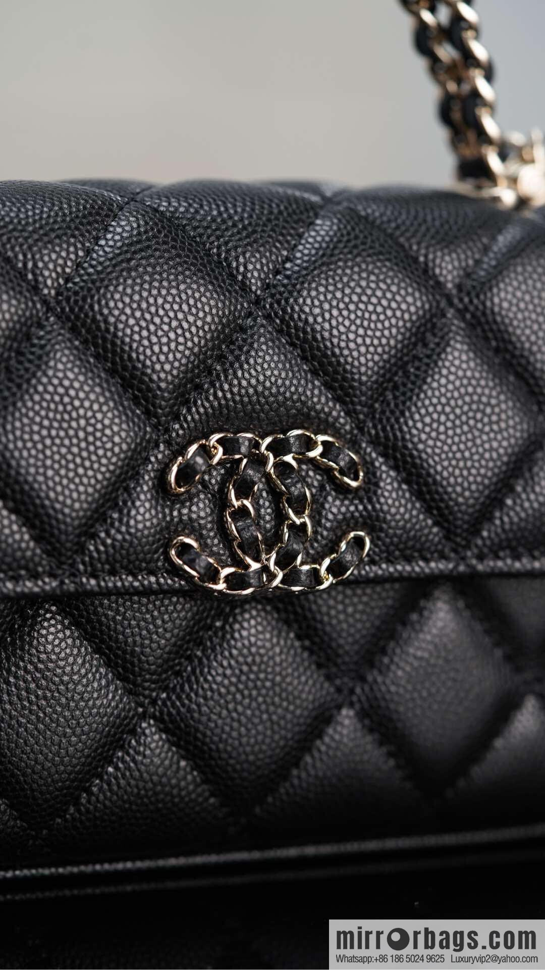 CHANEL 25s Cross Handle Black Gold 🐂 Horizontal AP3238