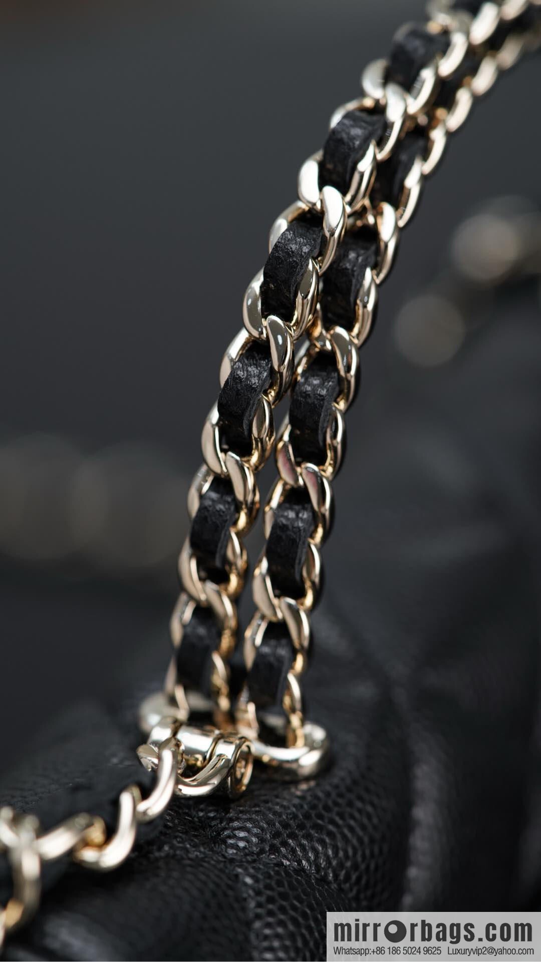 CHANEL 25s Cross Handle Black Gold 🐂 Horizontal AP3238