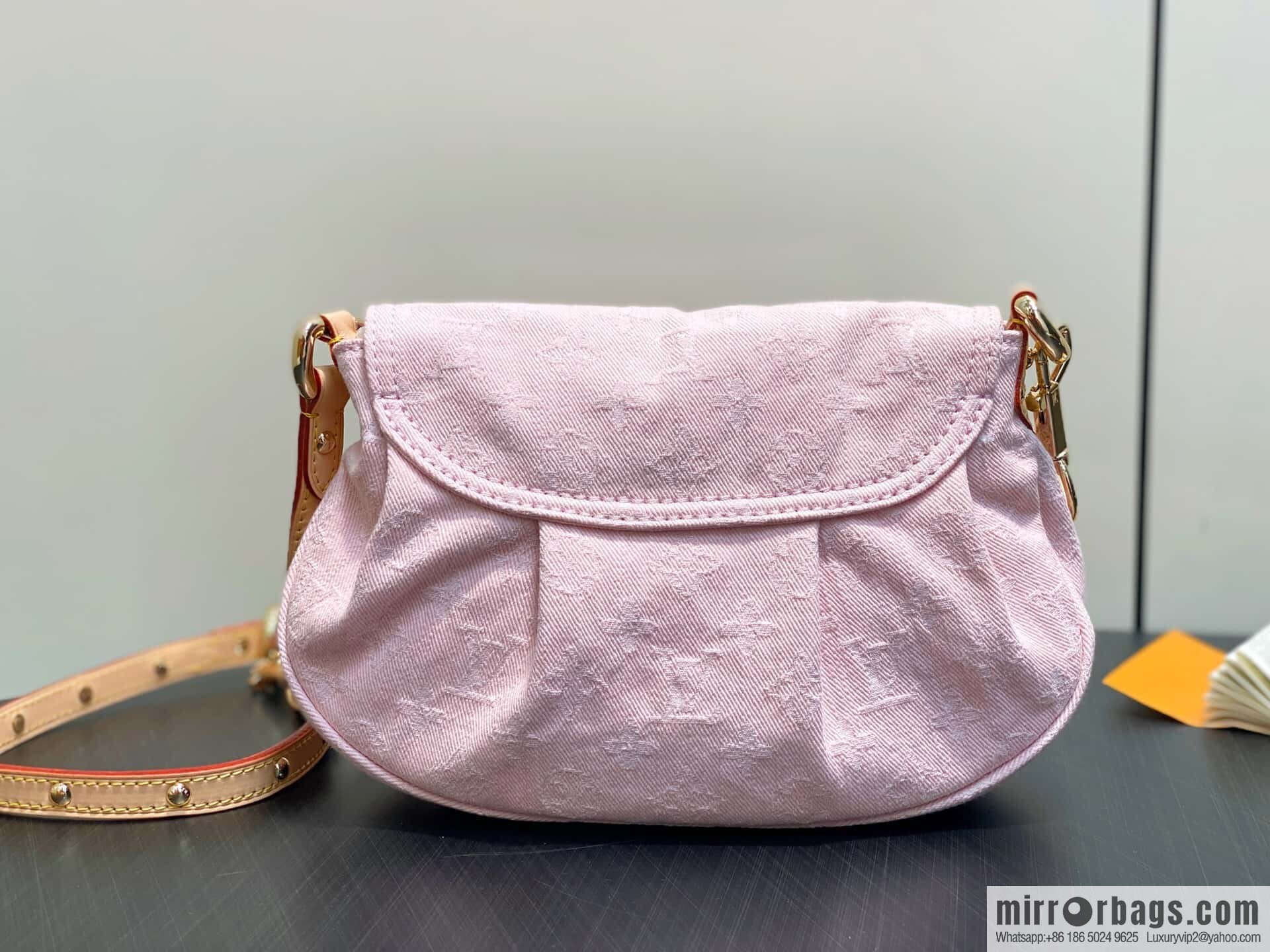[Boutique‑grade] M13347 pink, denim underarm bag, shoulder bag, SUNSET handbag.