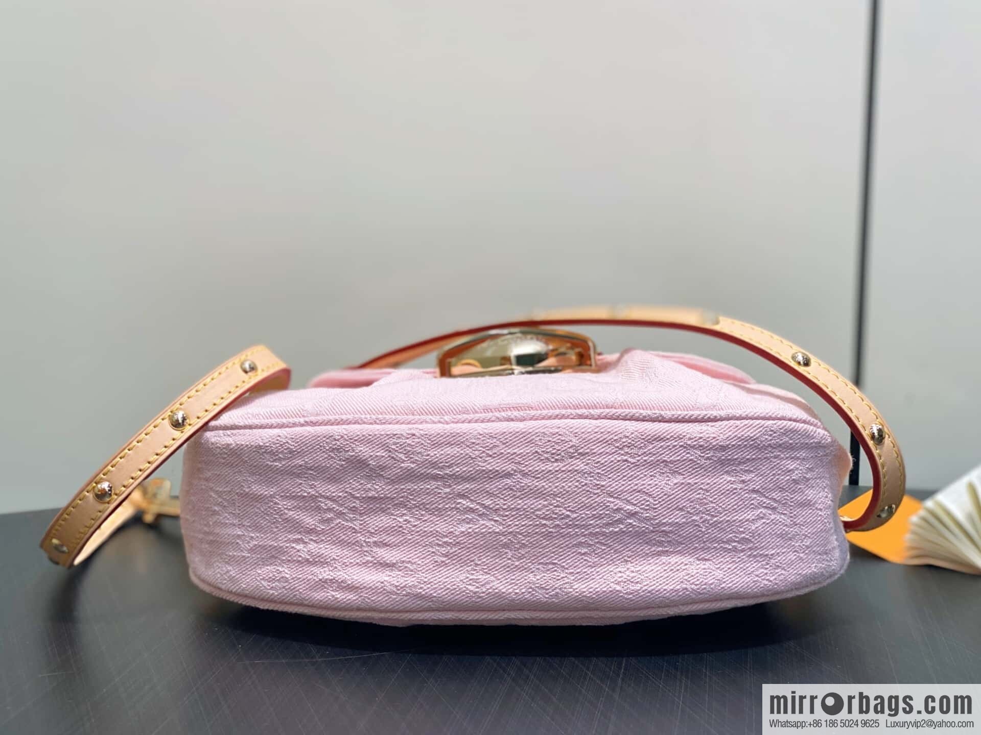 [Boutique‑grade] M13347 pink, denim underarm bag, shoulder bag, SUNSET handbag.
