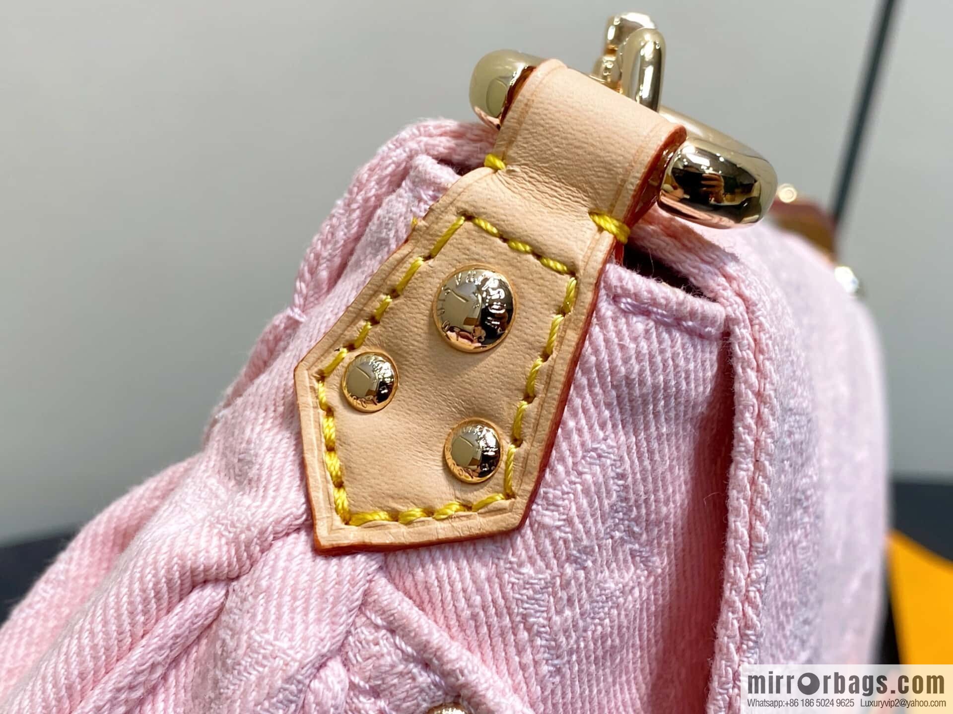 [Boutique‑grade] M13347 pink, denim underarm bag, shoulder bag, SUNSET handbag.