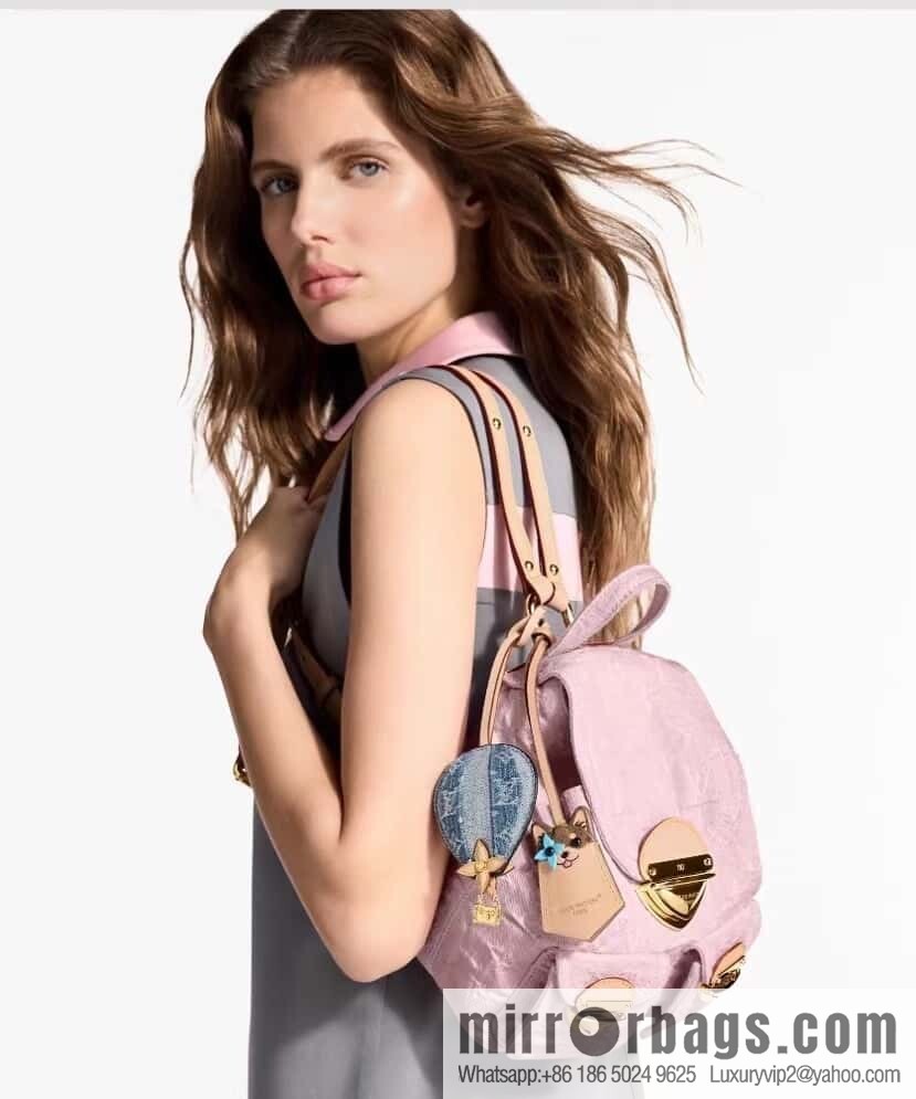 [Boutique‑grade] M13031 pink, denim backpack Venice backpack
