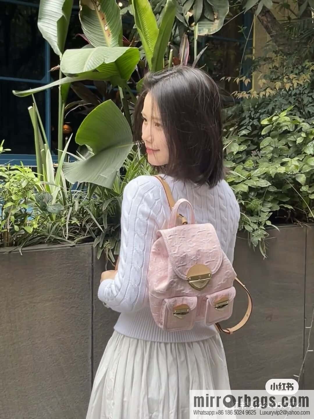 [Boutique‑grade] M13031 pink, denim backpack Venice backpack
