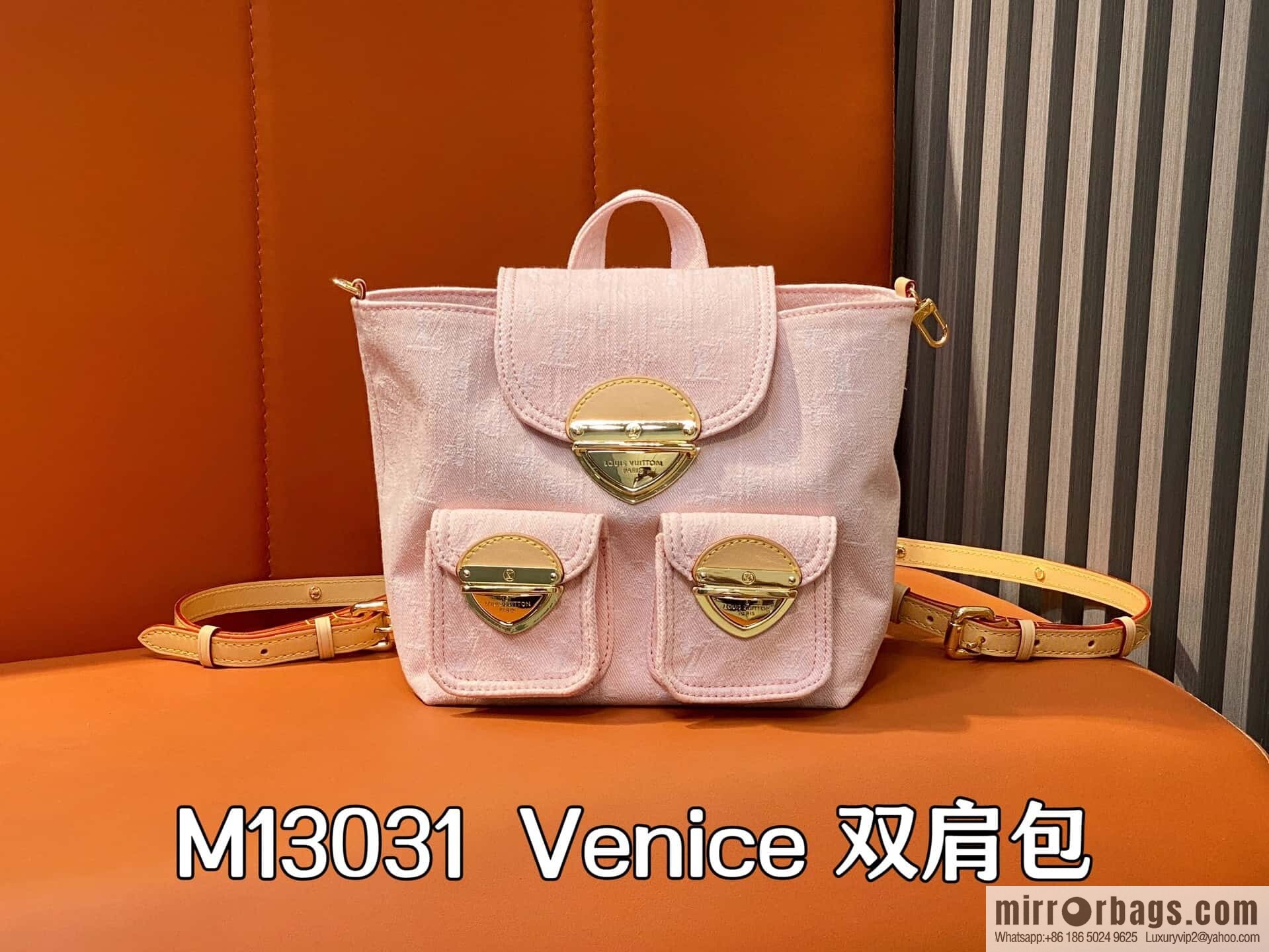[Boutique‑grade] M13031 pink, denim backpack Venice backpack