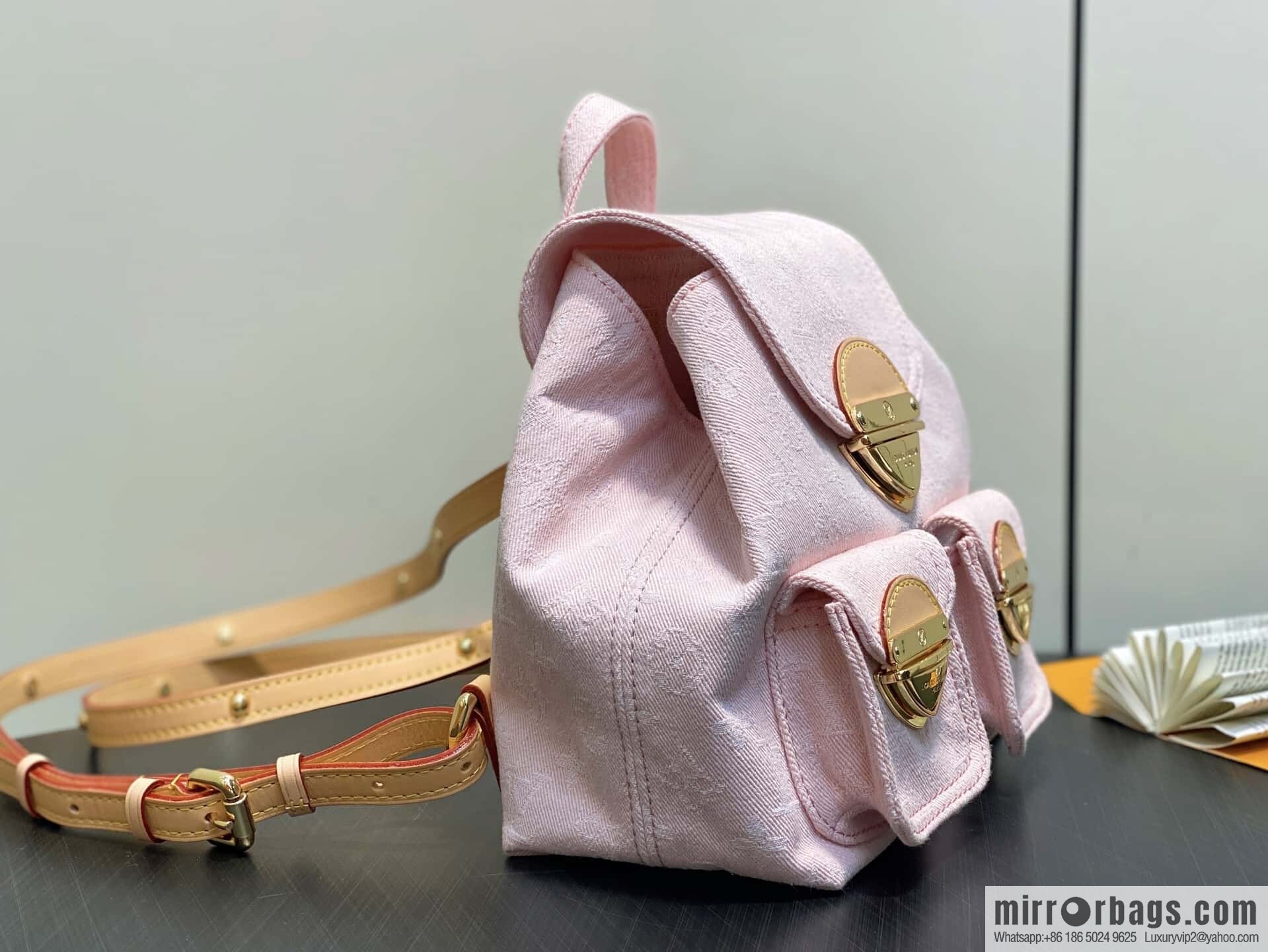 [Boutique‑grade] M13031 pink, denim backpack Venice backpack