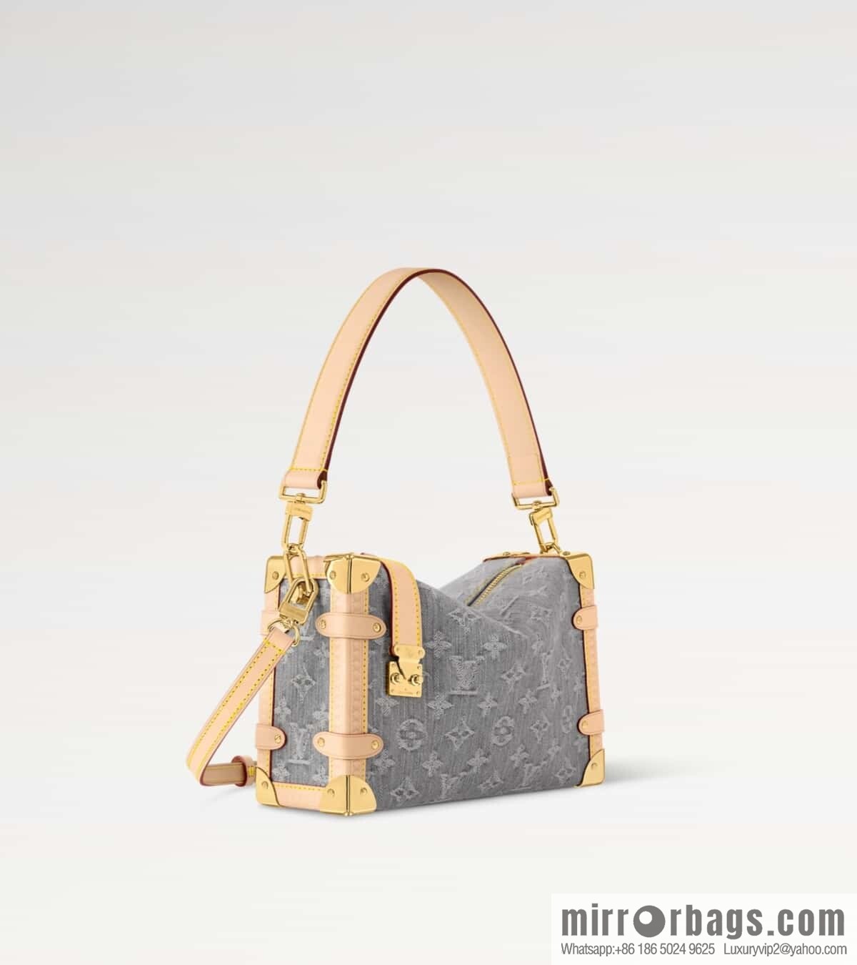 [Boutique‑grade] M13285 new gray, denim soft box Side Trunk medium handbag