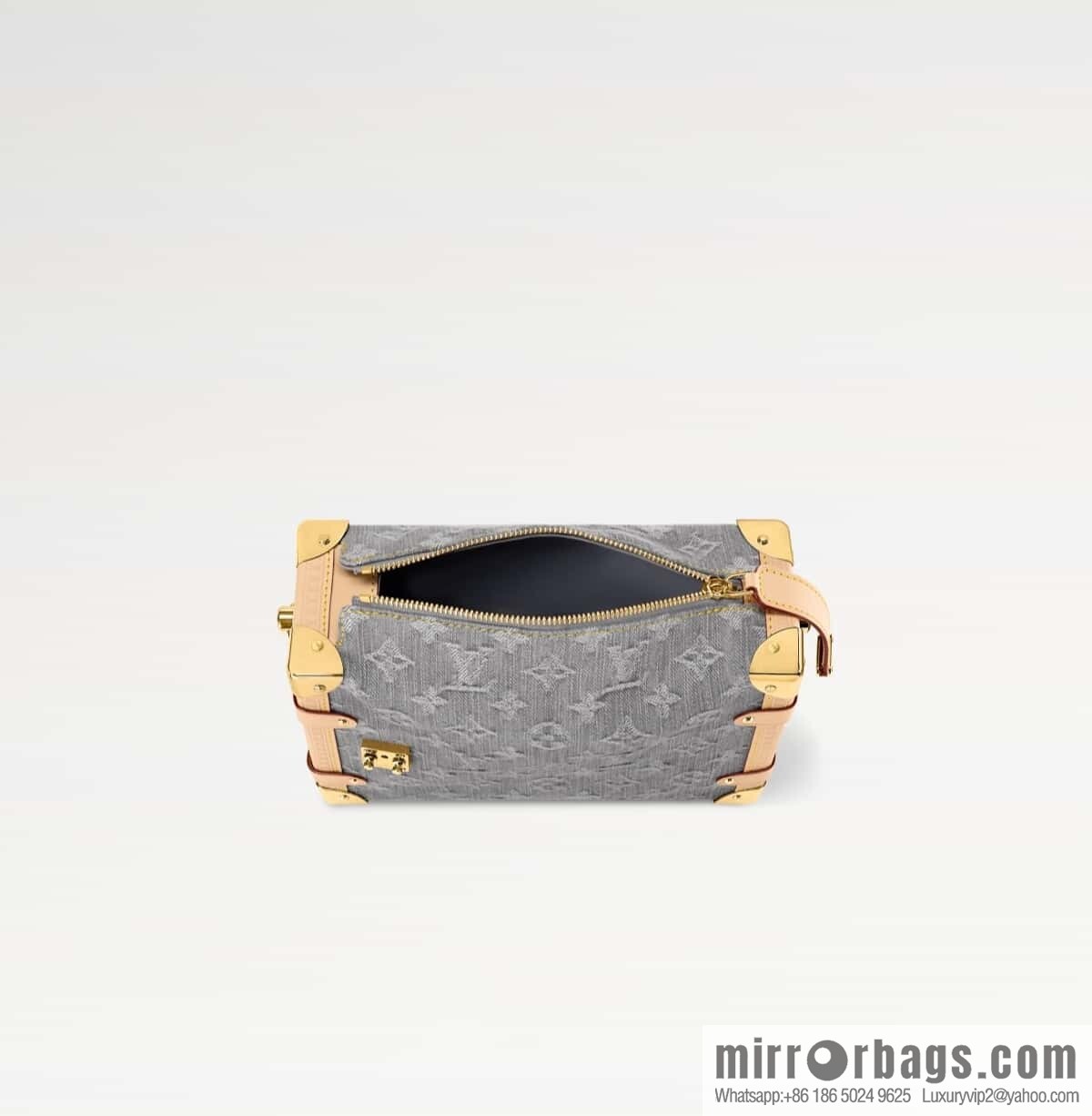 [Boutique‑grade] M13285 new gray, denim soft box Side Trunk medium handbag