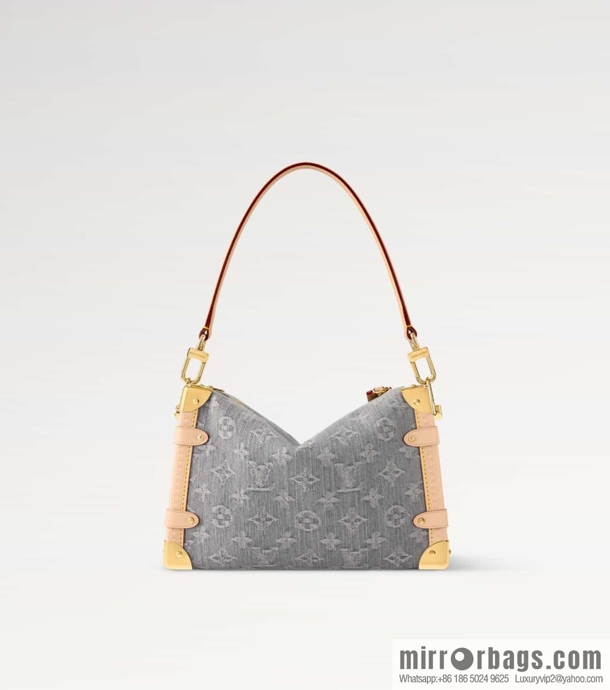 [Boutique‑grade] M13285 new gray, denim soft box Side Trunk medium handbag