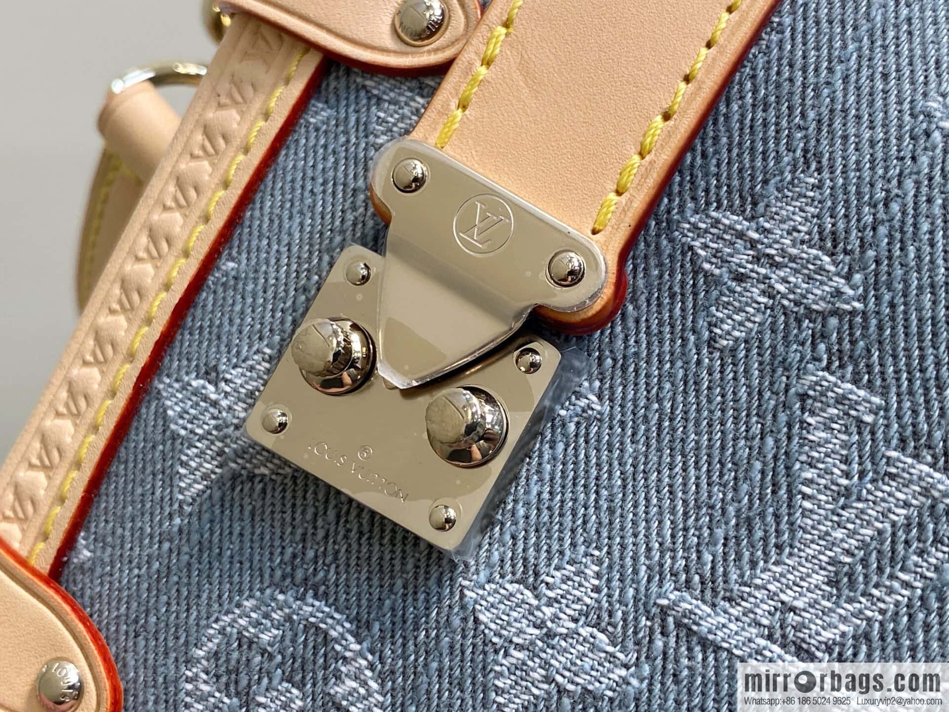 [Boutique‑grade] M13285 new gray, denim soft box Side Trunk medium handbag