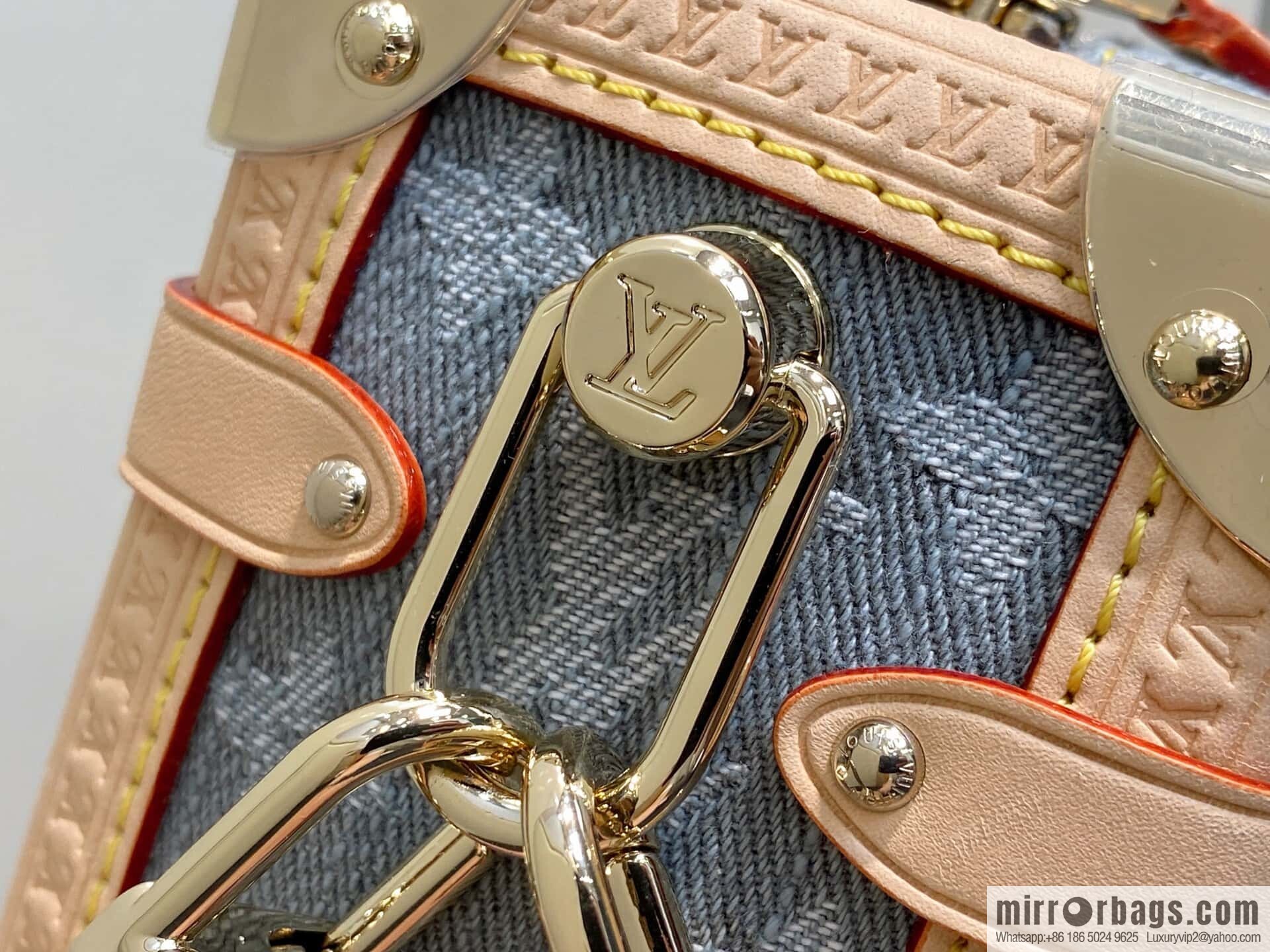 [Boutique‑grade] M13285 new gray, denim soft box Side Trunk medium handbag