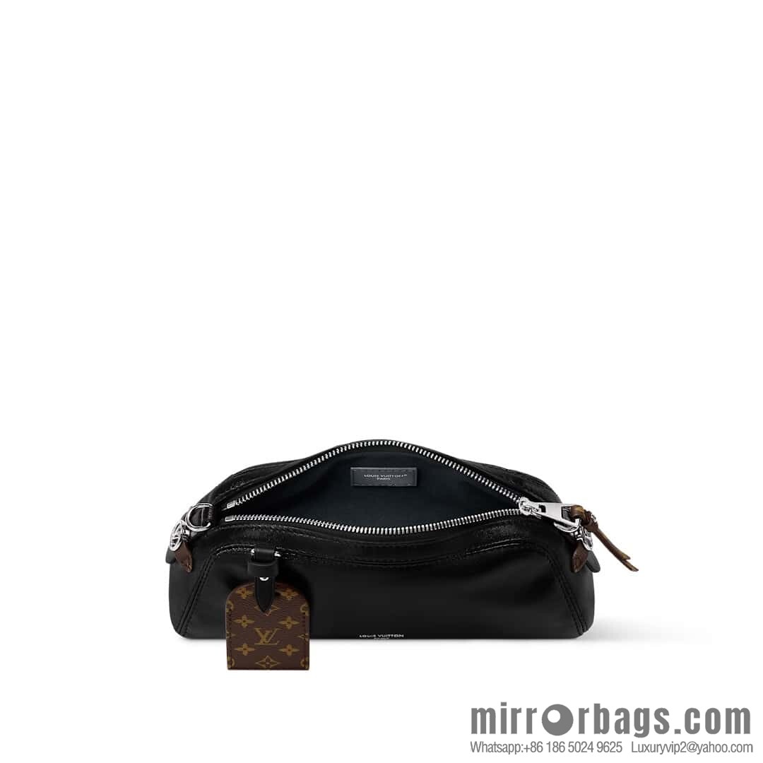 [Boutique‑grade] M14544 black, full leather chain bag POCHETTE VIBE handbag