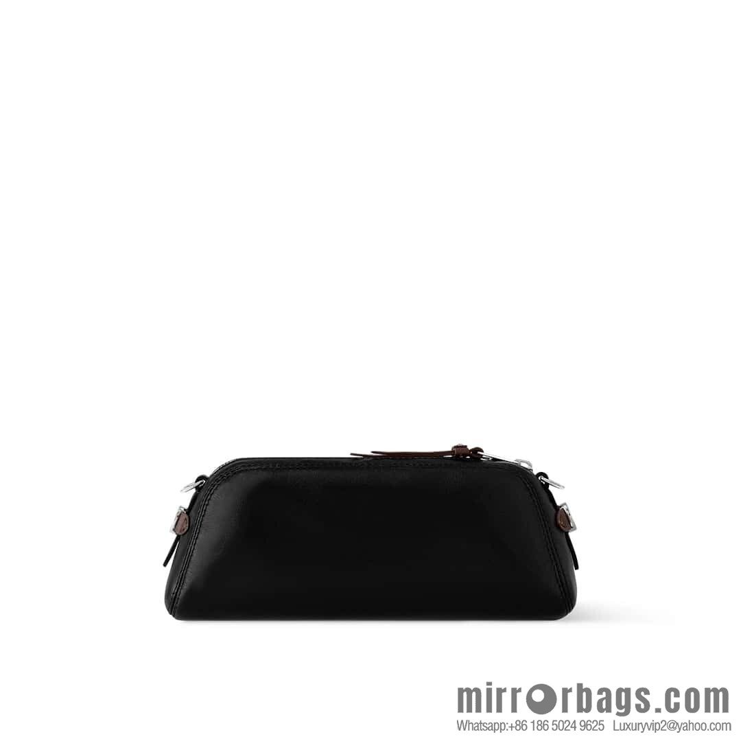 [Boutique‑grade] M14544 black, full leather chain bag POCHETTE VIBE handbag