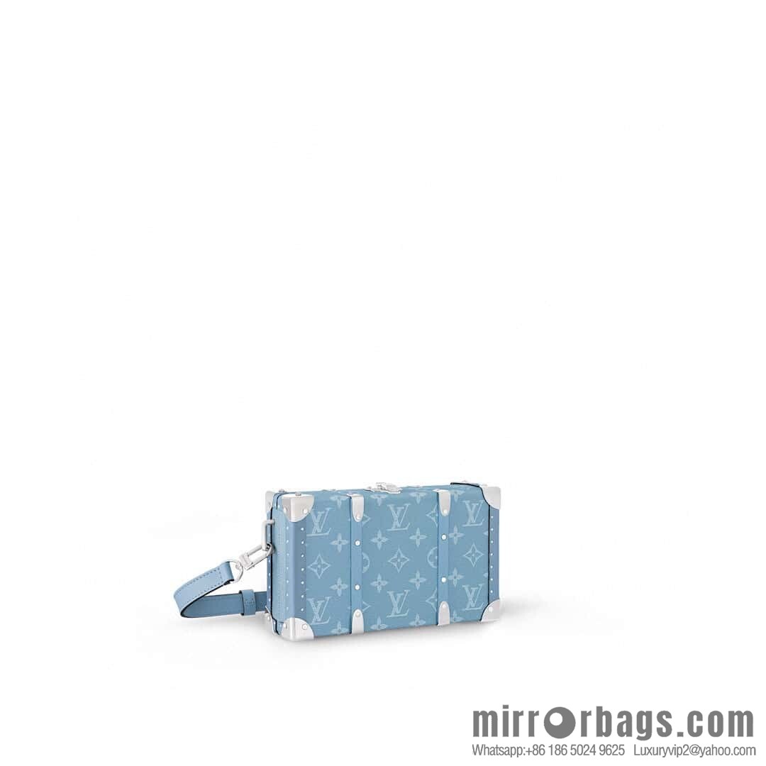 [Boutique‑grade] M13562 light blue flower, box bag, box WALLET TRUNK TAIGARAMA handbag