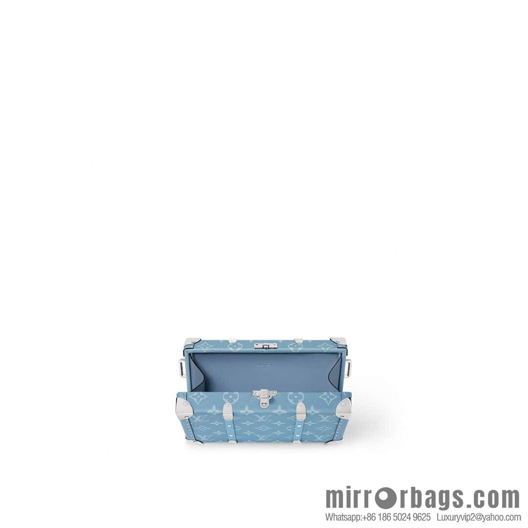 [Boutique‑grade] M13562 light blue flower, box bag, box WALLET TRUNK TAIGARAMA handbag