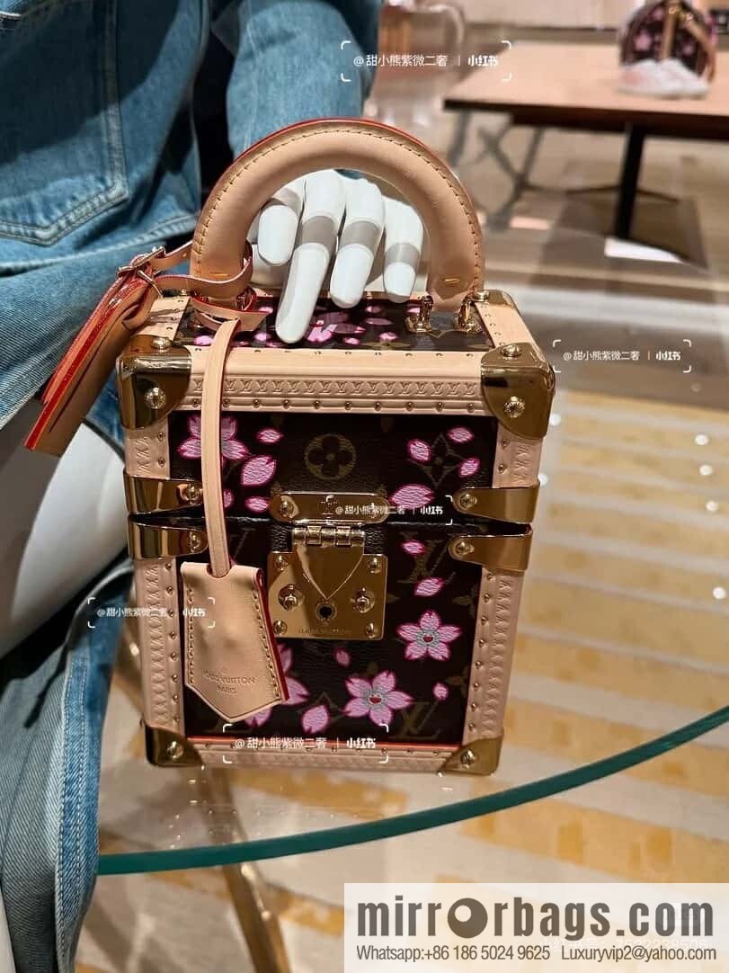[Boutique‑grade] M13562 light blue flower, box bag, box WALLET TRUNK TAIGARAMA handbag