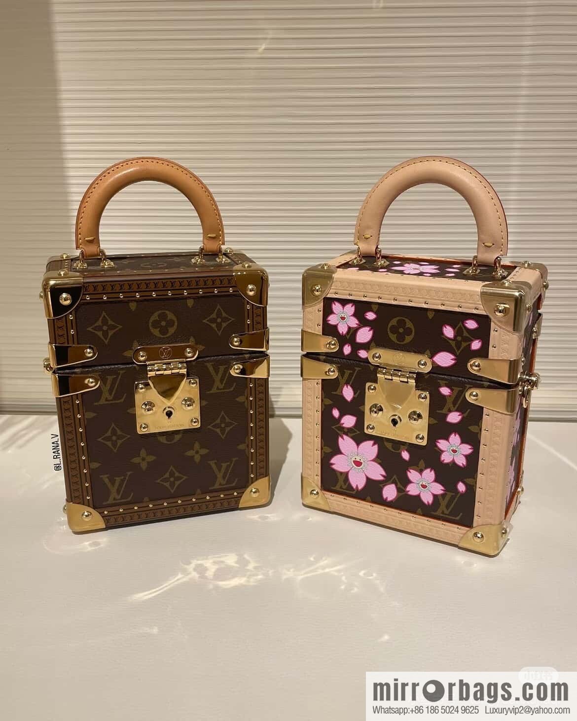[Boutique‑grade] M13562 light blue flower, box bag, box WALLET TRUNK TAIGARAMA handbag