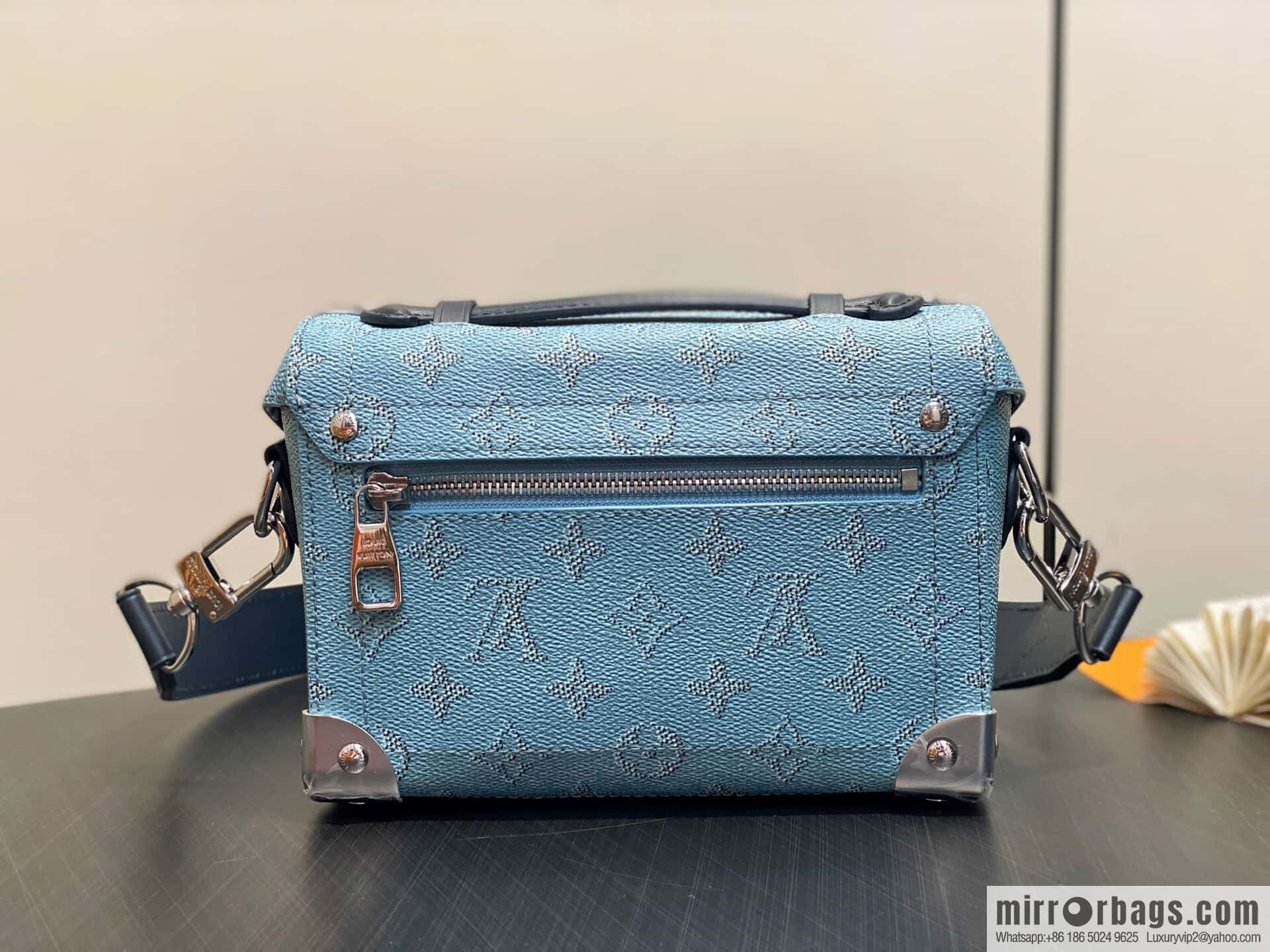 [Boutique‑grade] M15035 blue, men's bag, box bag, Soul Trunk handbag.