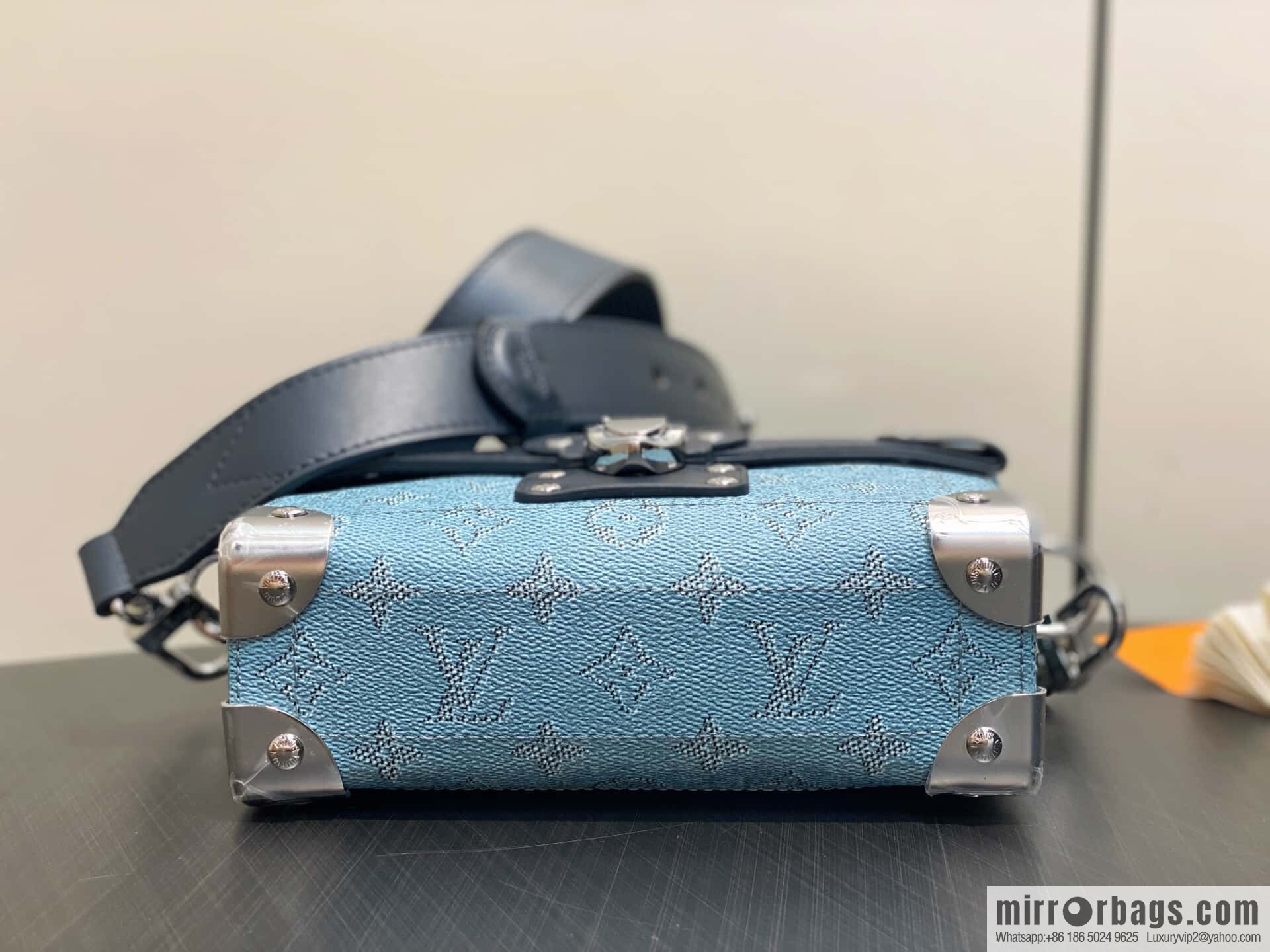 [Boutique‑grade] M15035 blue, men's bag, box bag, Soul Trunk handbag.
