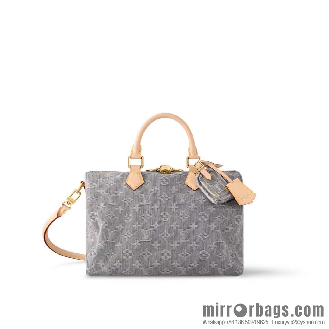 [Boutique‑grade] M13344 gray, denim speedy pillow bag SPEEDY SOFT 30 handbag