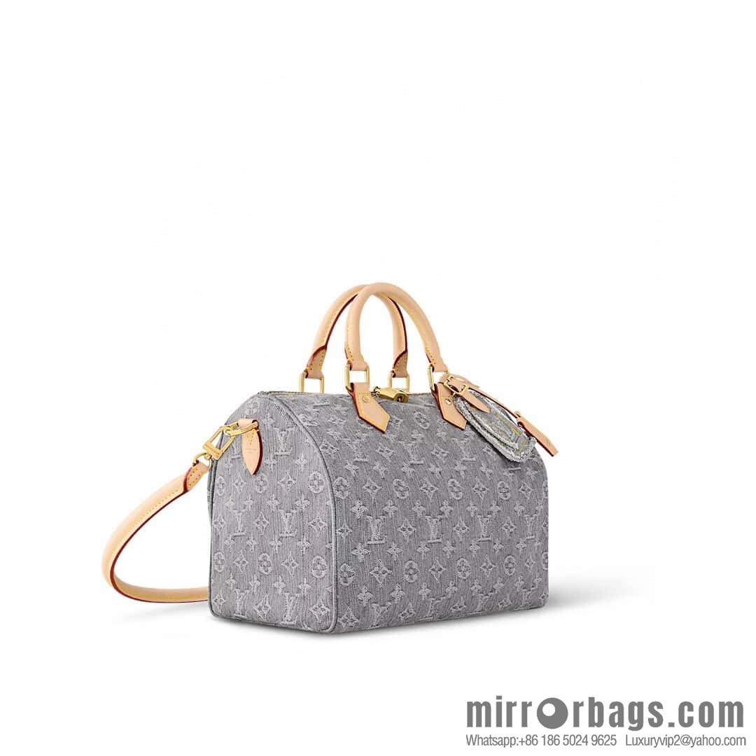 [Boutique‑grade] M13344 gray, denim speedy pillow bag SPEEDY SOFT 30 handbag