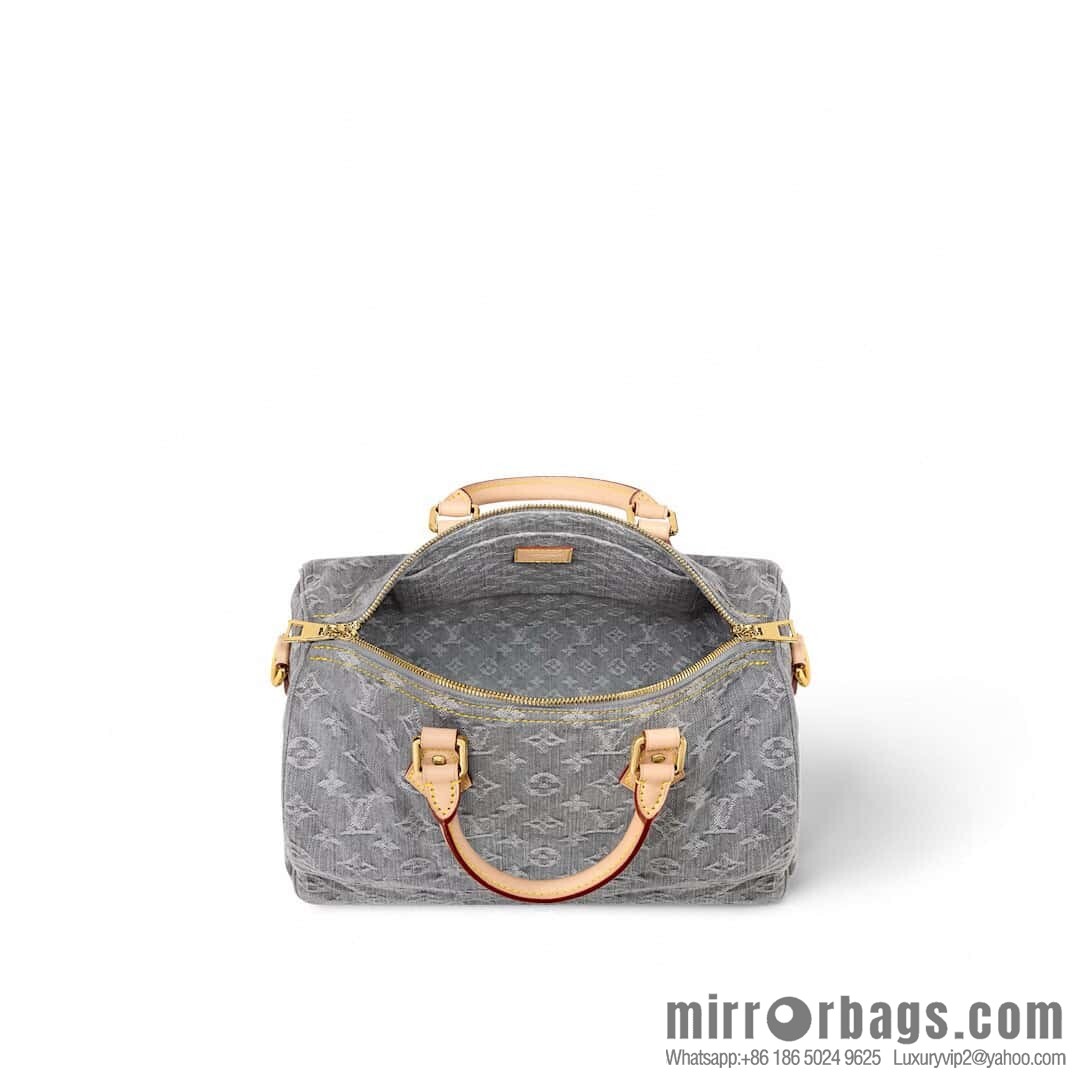 [Boutique‑grade] M13344 gray, denim speedy pillow bag SPEEDY SOFT 30 handbag