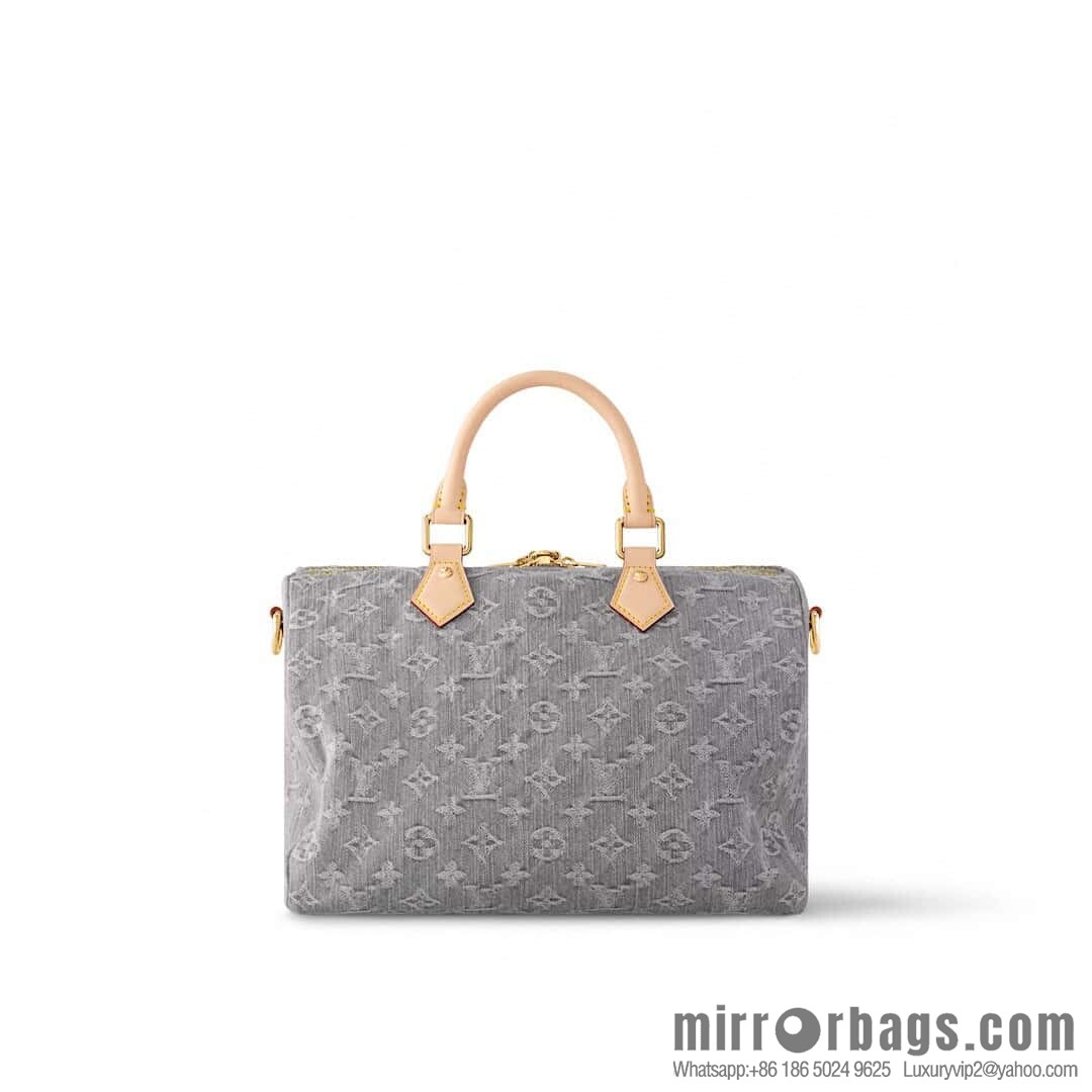 [Boutique‑grade] M13344 gray, denim speedy pillow bag SPEEDY SOFT 30 handbag