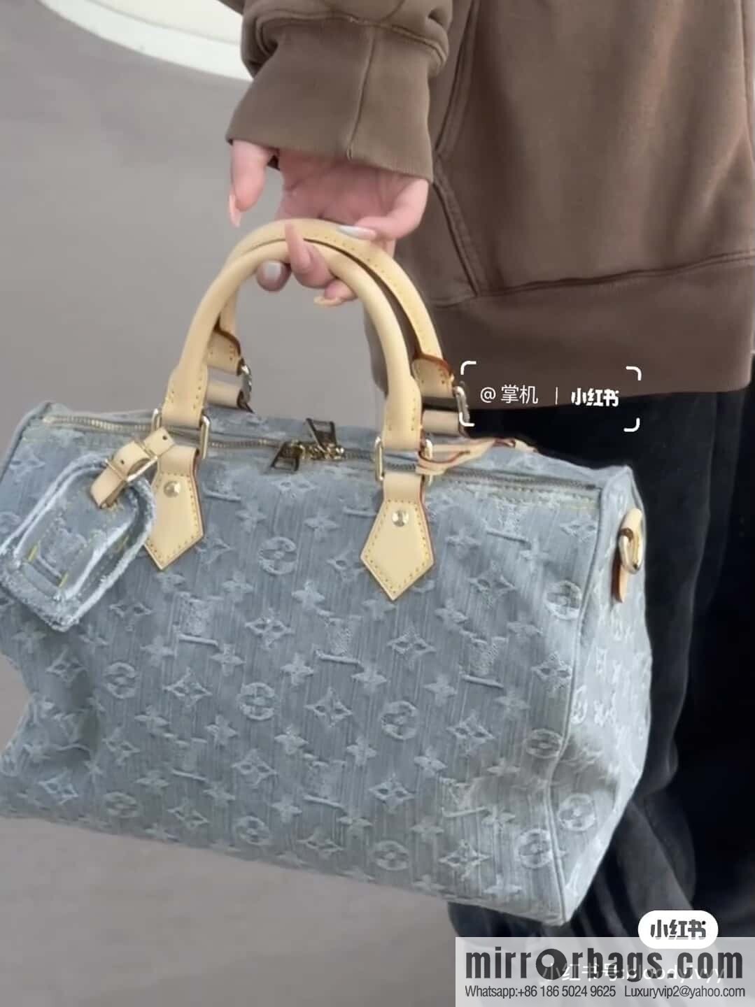 [Boutique‑grade] M13344 gray, denim speedy pillow bag SPEEDY SOFT 30 handbag