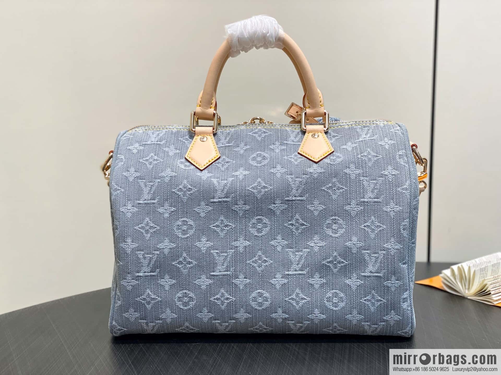[Boutique‑grade] M13344 gray, denim speedy pillow bag SPEEDY SOFT 30 handbag