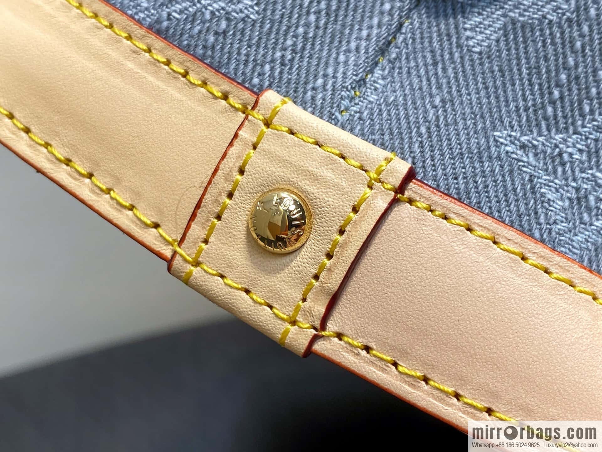 [Boutique‑grade] M13750 gray, denim cosmetic bag POCHETTE COSMÉTIQUE large cosmetic bag