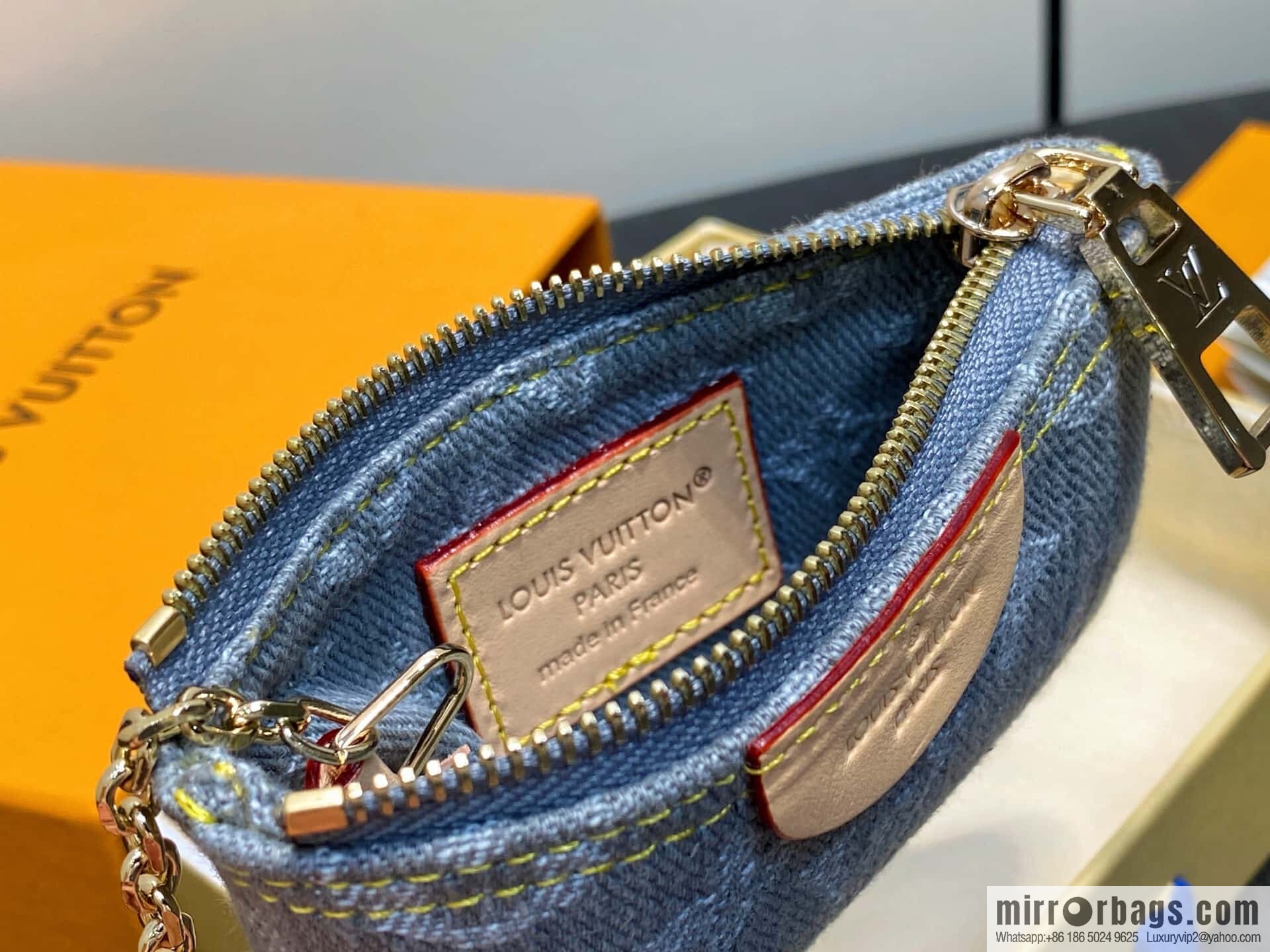 [Boutique‑grade] M13208 gray, denim denim key bag wallet