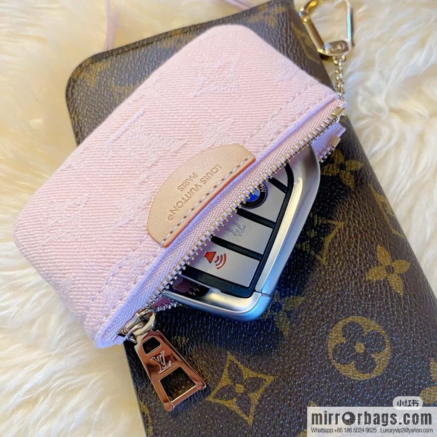 [Boutique‑grade] M13208 gray, denim denim key bag wallet