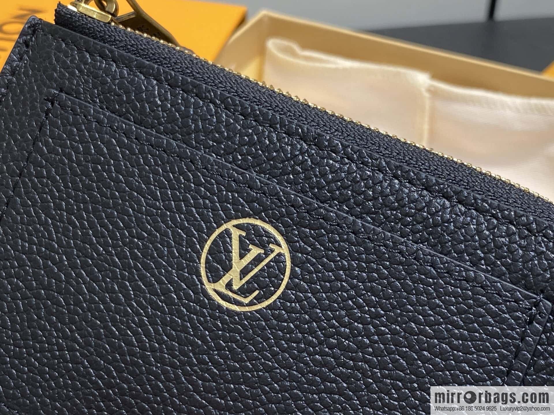 [Boutique‑grade] M14550 black, full leather card bag change bag, the new LOW KEY zipper card clip of the season M14551 brown