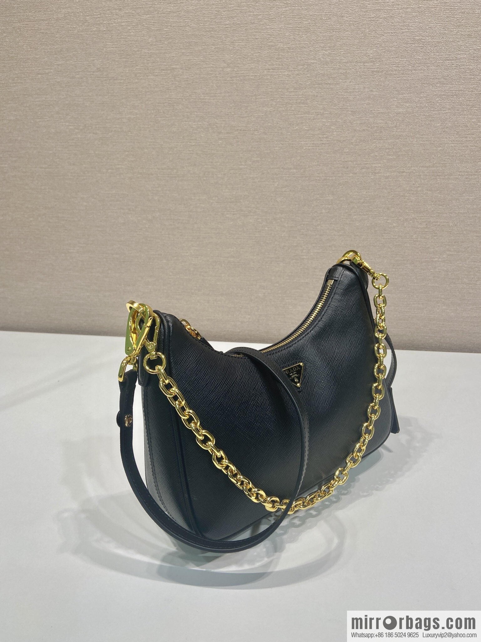 PRADA upgraded Hobo1BC204 cross pattern, black