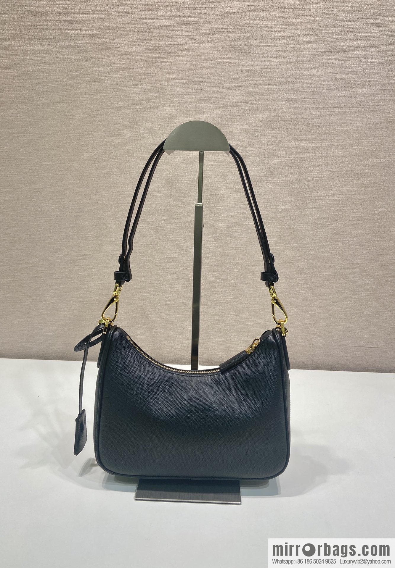 PRADA upgraded Hobo1BC204 cross pattern, black