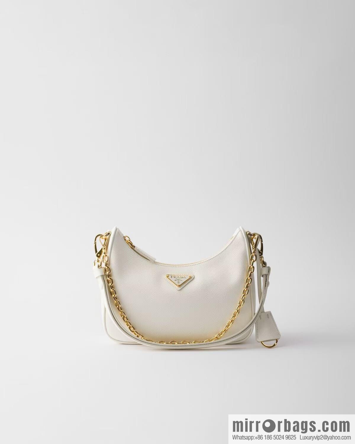 PRADA upgraded Hobo1BC204 cross pattern, white