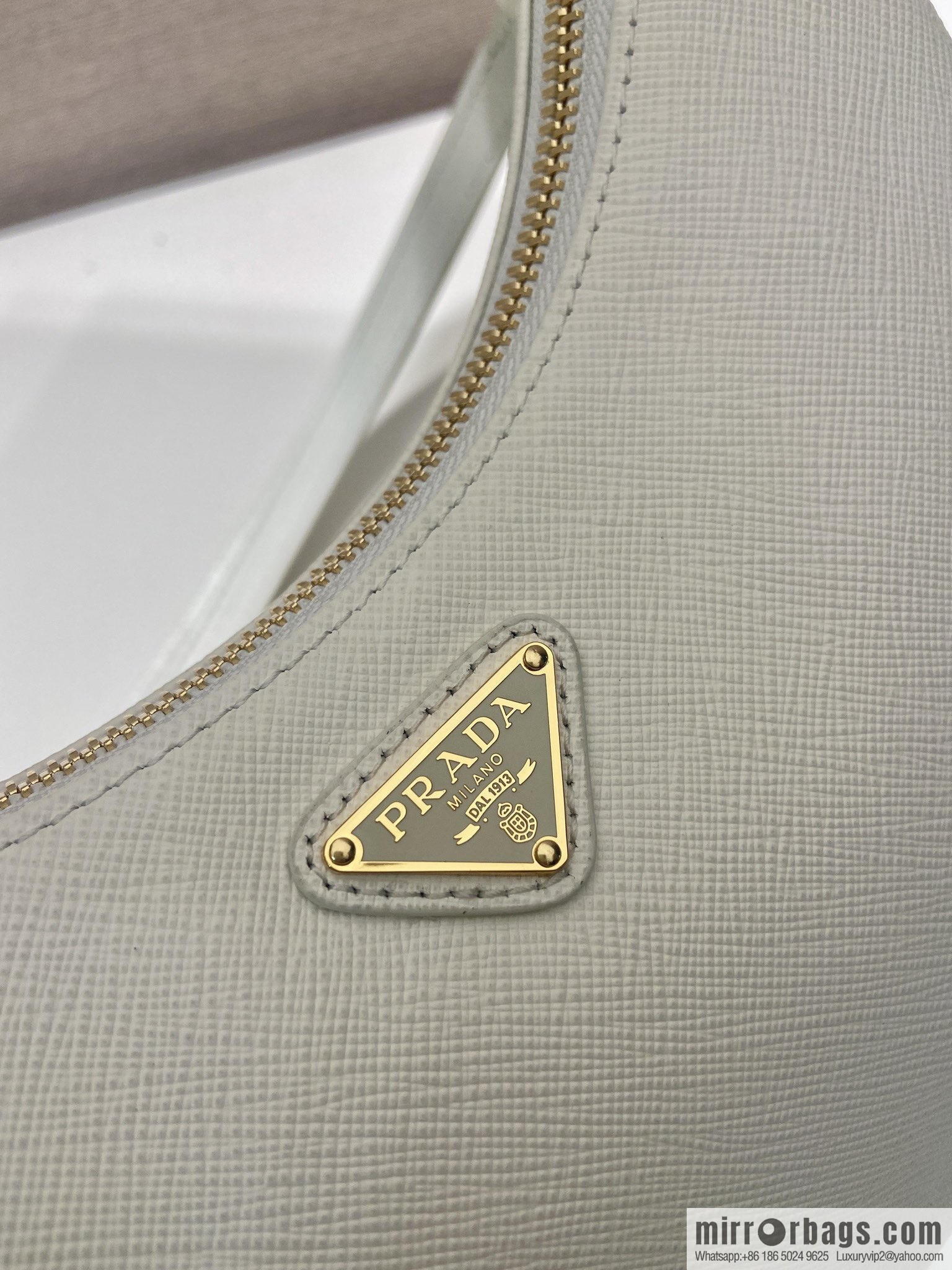 PRADA upgraded Hobo1BC204 cross pattern, white