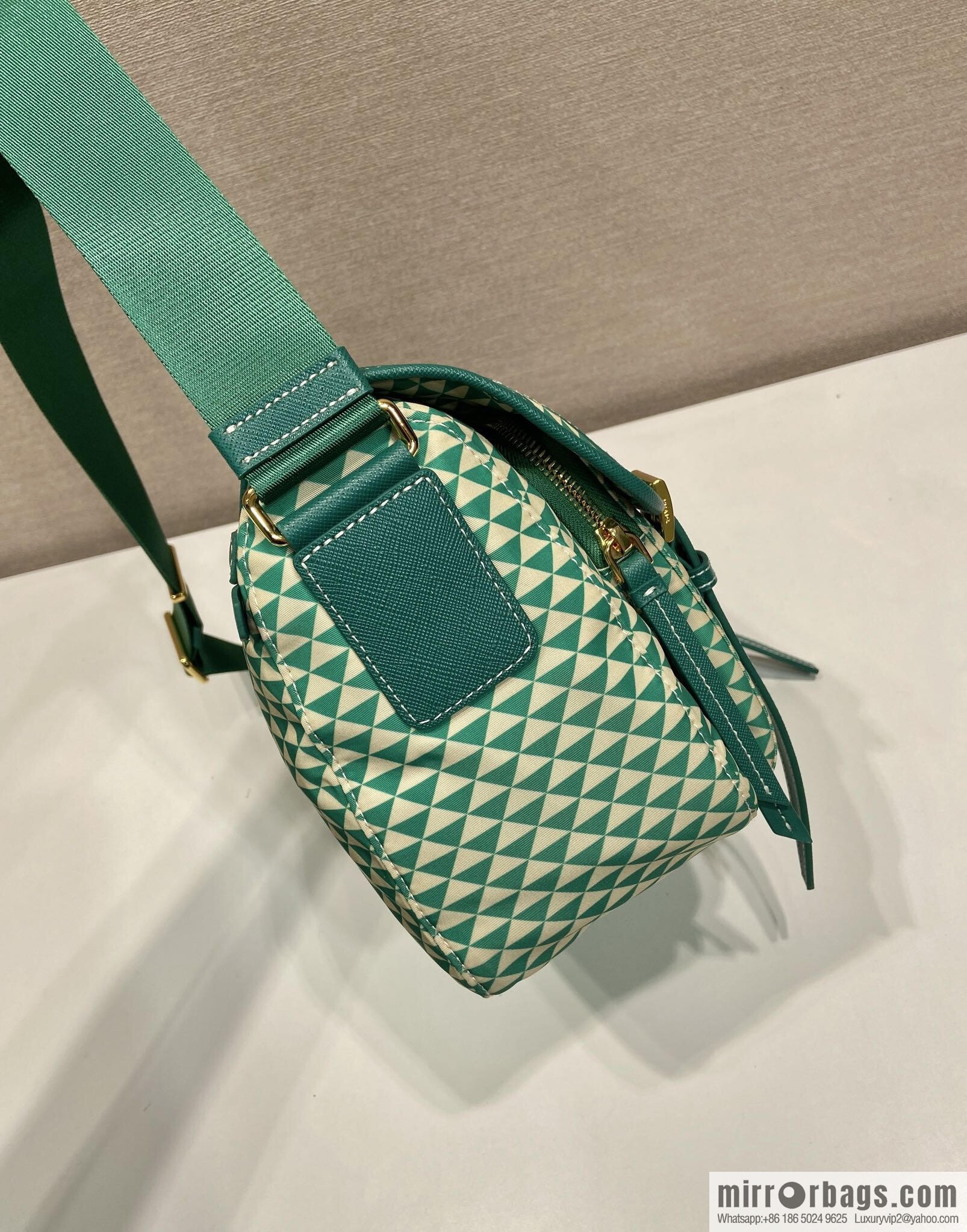PRADA's new Symbole1BD383 messenger bag, green