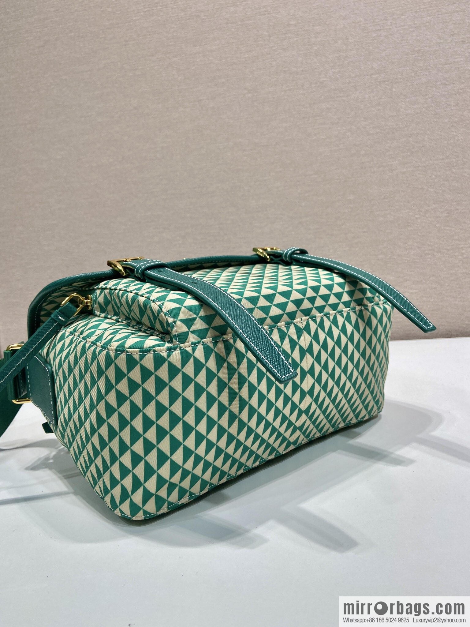 PRADA's new Symbole1BD383 messenger bag, green