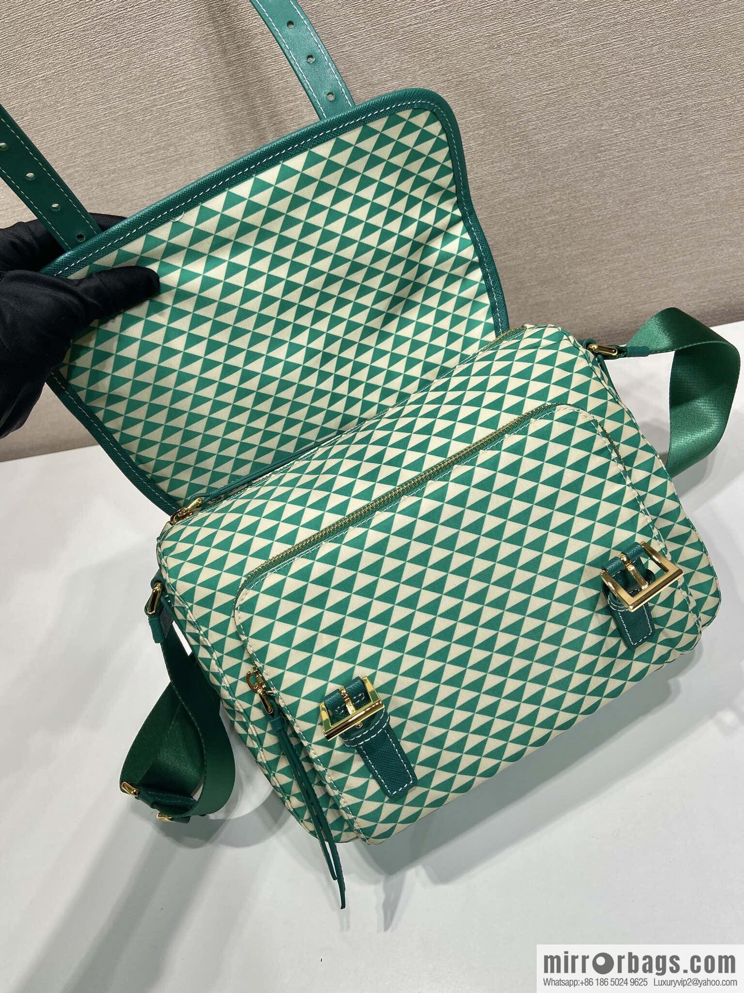 PRADA's new Symbole1BD383 messenger bag, green