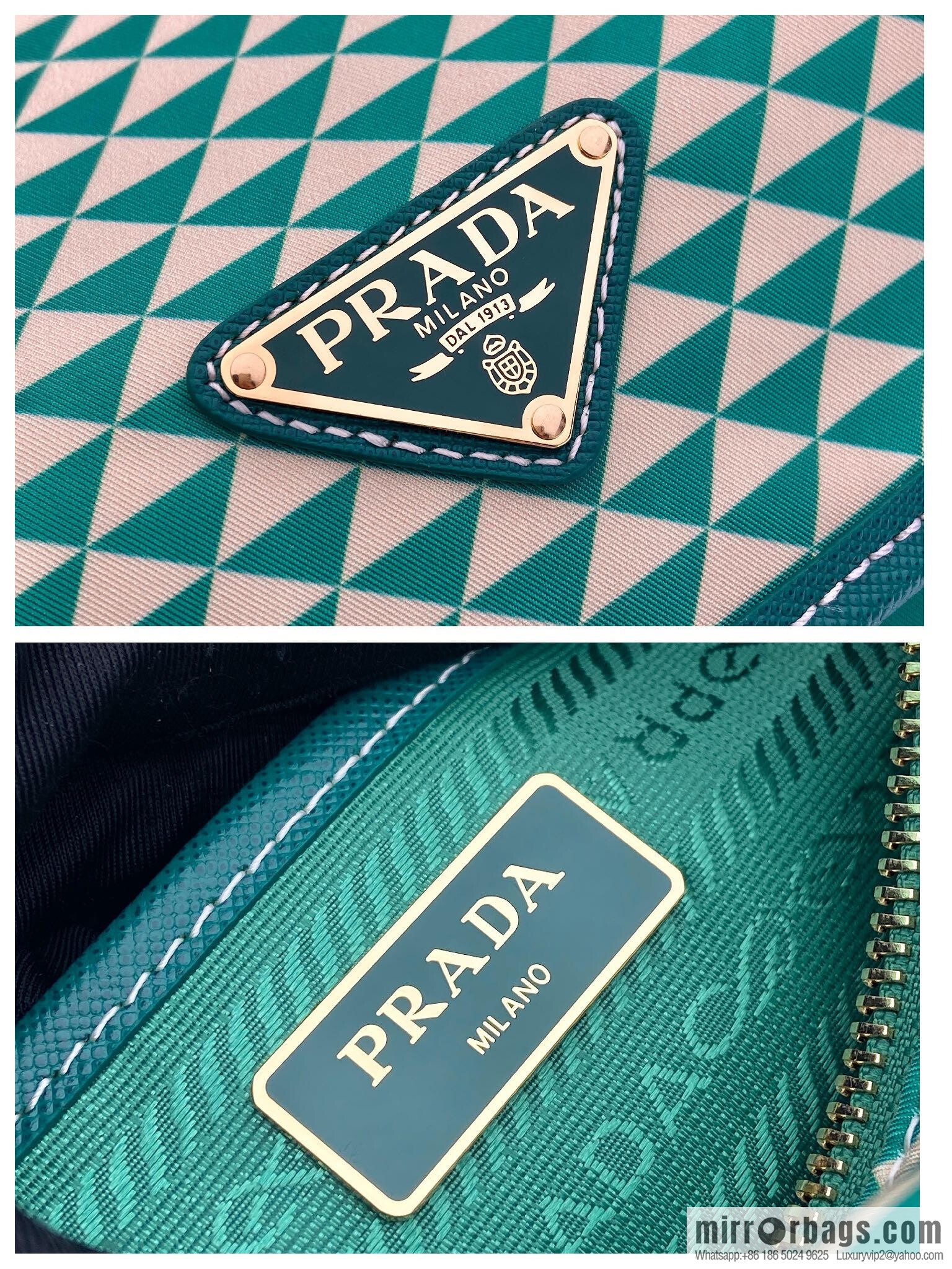 PRADA's new Symbole1BD383 messenger bag, green