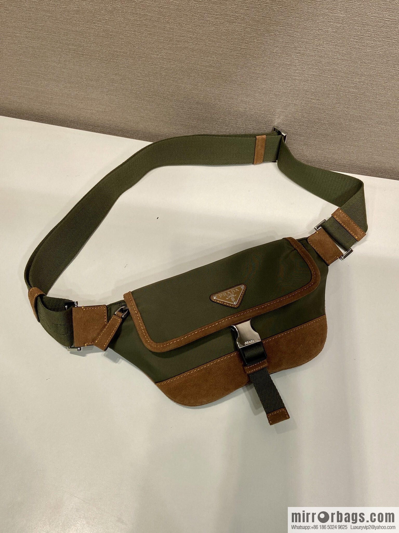 PRADA new fanny pack 2VH176 musk green