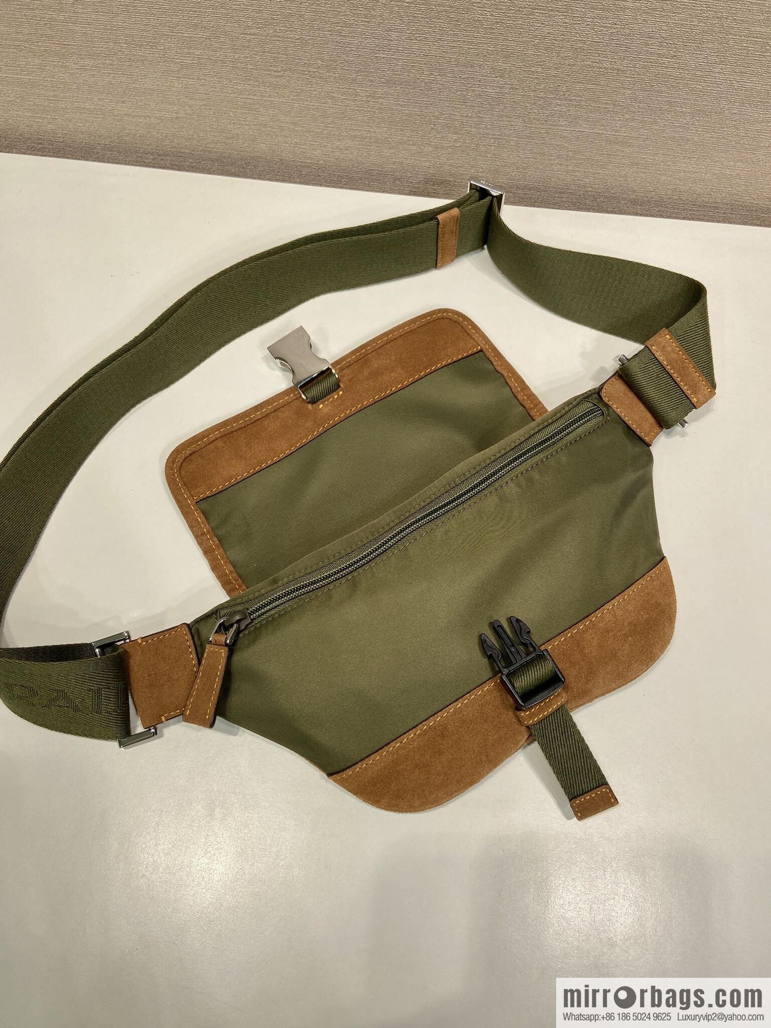 PRADA new fanny pack 2VH176 musk green