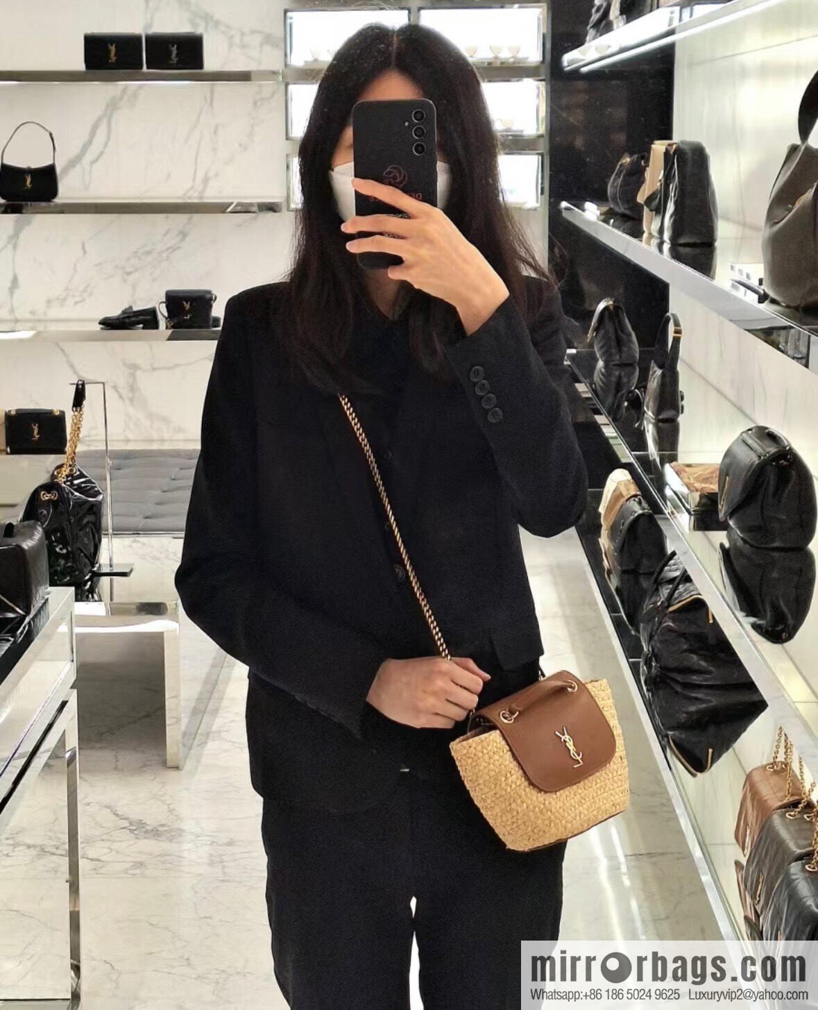 YSL 𝗠𝗜𝗡𝗜 𝗠𝗔𝗡𝗢𝗡 raffia 774269