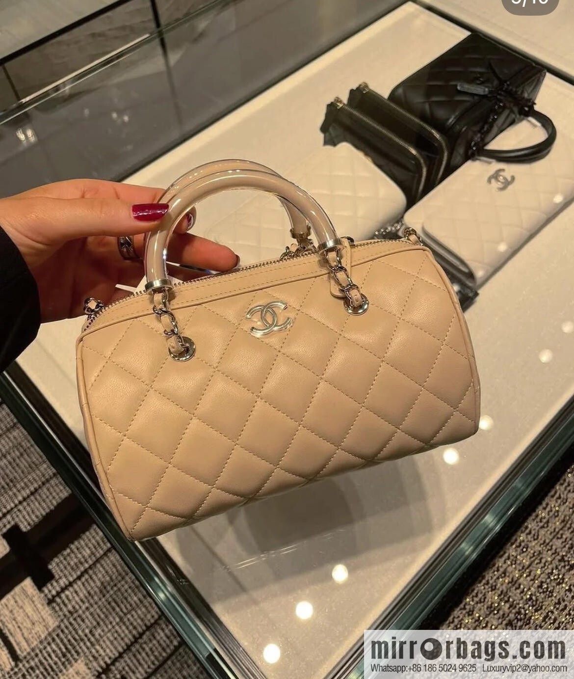 𝐂𝐡𝐚𝐧𝐞𝐥 𝟐𝟓𝐜 early spring Boston, bowling bag 💣 apricot AP4411 B18972 94305