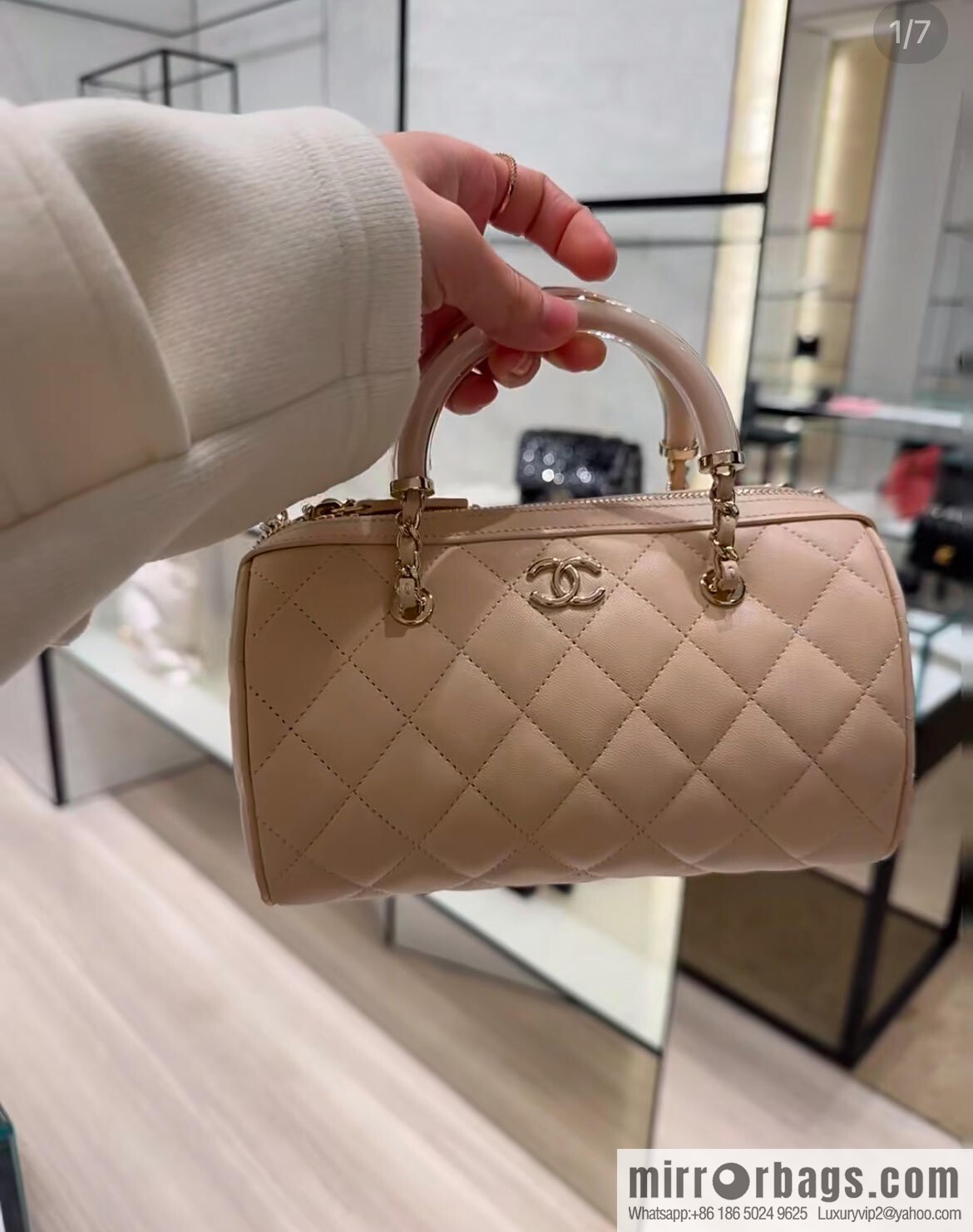𝐂𝐡𝐚𝐧𝐞𝐥 𝟐𝟓𝐜 early spring Boston, bowling bag 💣 apricot AP4411 B18972 94305